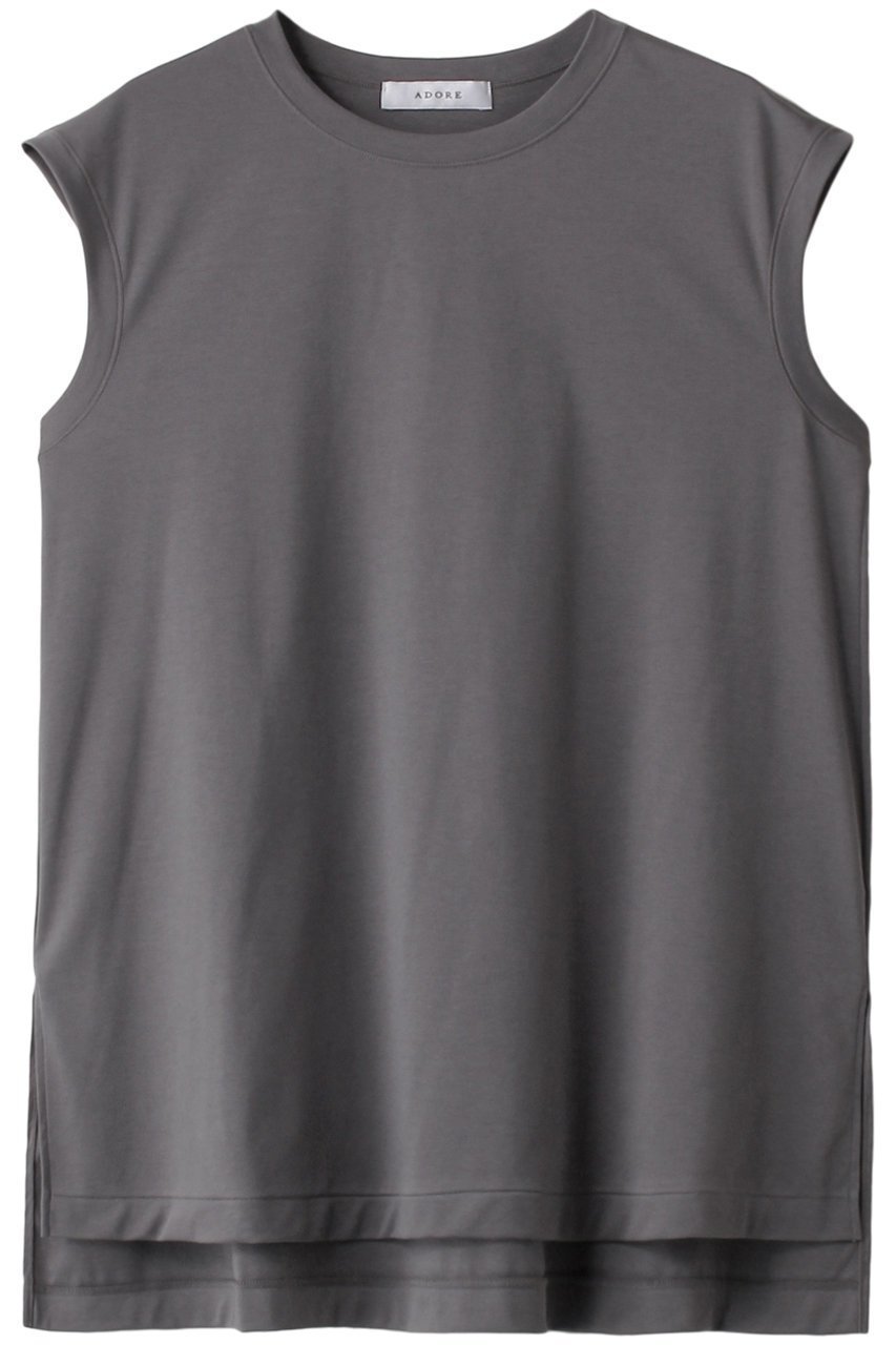 【アドーア/ADORE】のクリアハイゲージスリーブレスカットソー インテリア・キッズ・メンズ・レディースファッション・服の通販 founy(ファニー) ファッション Fashion レディースファッション Fashion for Women トップス・カットソー Cut & Sew Tops キャミソール&ノースリーブ Camisoles & Sleeveless Tops シャツ・ブラウス・オフィスカジュアル Elegant Blouses & Button-Ups ロングTシャツ・Tシャツ Longline T-Shirts & Tees カットソー・ベーシックTシャツ Cut-and-Sewn Tops / Stretch Tees & Basics キャミソール Camisole, Spaghetti Strap Top シンプル Simple, Minimal タンク Tank Top, Sleeveless Top グレー|ID: prp329100003157303 ipo3291000000034336078