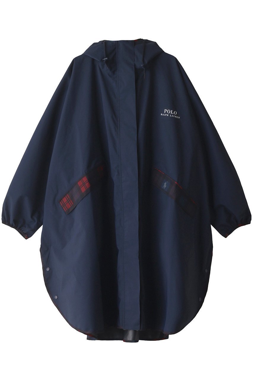 【ポロラルフローレン/POLO RALPH LAUREN】の透湿撥水無地×チェックレインポンチョ インテリア・キッズ・メンズ・レディースファッション・服の通販 founy(ファニー) 　ファッション　Fashion　レディースファッション　Fashion for Women　アウター　Coat / Outerwear Collection　コート・ロングコート・ピーコート　Long Coats, Peacoats & More　ポンチョ・ケープコート　Ponchos & Capes　アウトドア　Outdoor Clothing　コンパクト　Compact, Small Size　スタイリッシュ　Stylish, Fashionable　チェック　Check, Plaid, Tartan　旅行　Travel　ネイビー|ID: prp329100003157359 ipo3291000000032915380