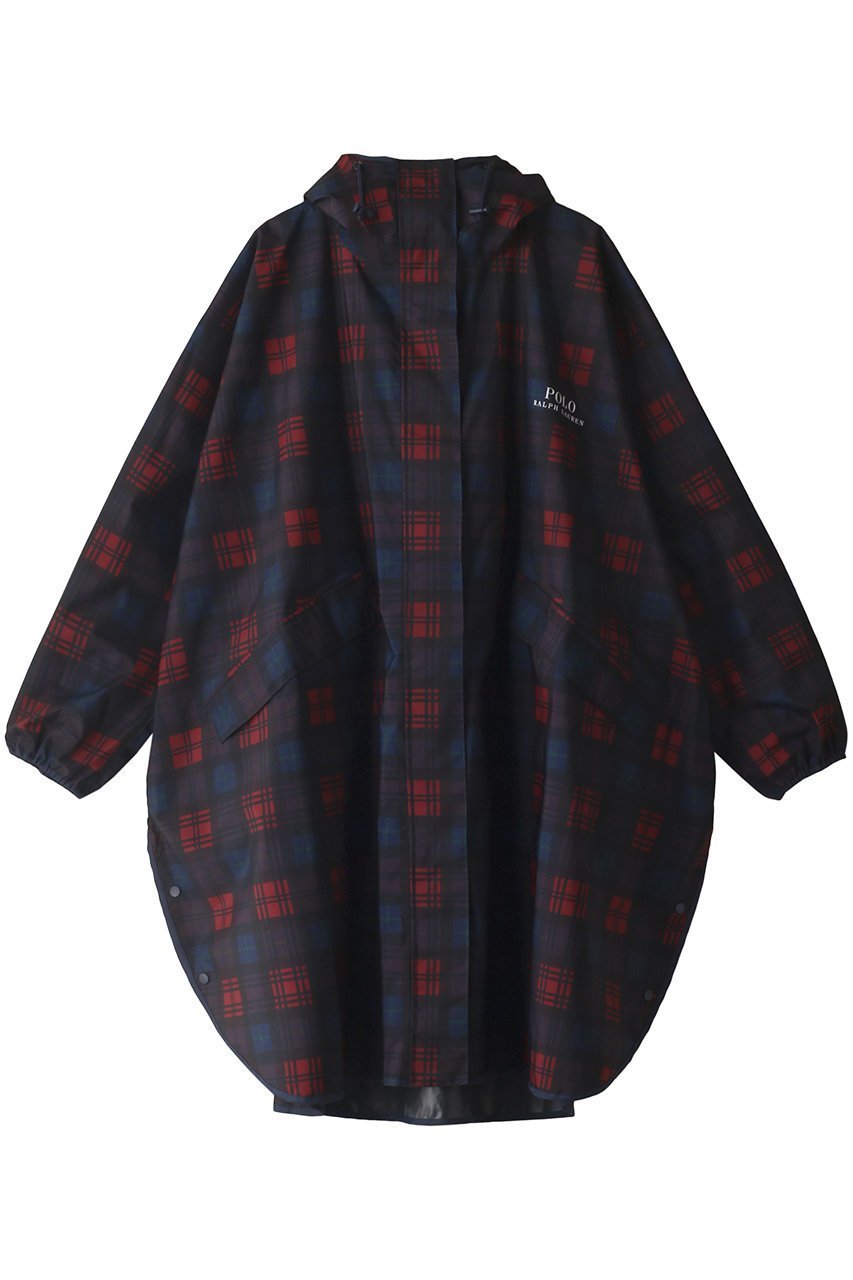 【ポロラルフローレン/POLO RALPH LAUREN】の透湿撥水チェック柄レインポンチョ インテリア・キッズ・メンズ・レディースファッション・服の通販 founy(ファニー) ファッション Fashion レディースファッション Fashion for Women アウター Coat / Outerwear Collection コート・ロングコート・ピーコート Long Coats, Peacoats & More ポンチョ・ケープコート Ponchos & Capes スタンド Stand Collar, Upright Stand チェック Check, Plaid, Tartan フラップ Flap, Flap Pocket ポケット Pocket, Pocket Detail 巾着 Drawstring Bag, Kinchaku レッド|ID: prp329100003157360 ipo3291000000035824323