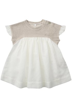 【プリスティン/PRISTINE / KIDS】の【KIDS】CLプレーティング切り替えOP 人気、トレンドファッション・服の通販 founy(ファニー) ファッション Fashion キッズファッション Fashion for Kids トップス・カットソー Cut & Sew Tops シルバー Silver, Metallic Silver チュニック Tunic, Long Top ドッキング Docking, Mixed Material フリル Frill, Ruffle ベビー Baby, Babywear モチーフ Motif, Design Theme リネン Linen, Linen Fabric |ID:prp329100003159363