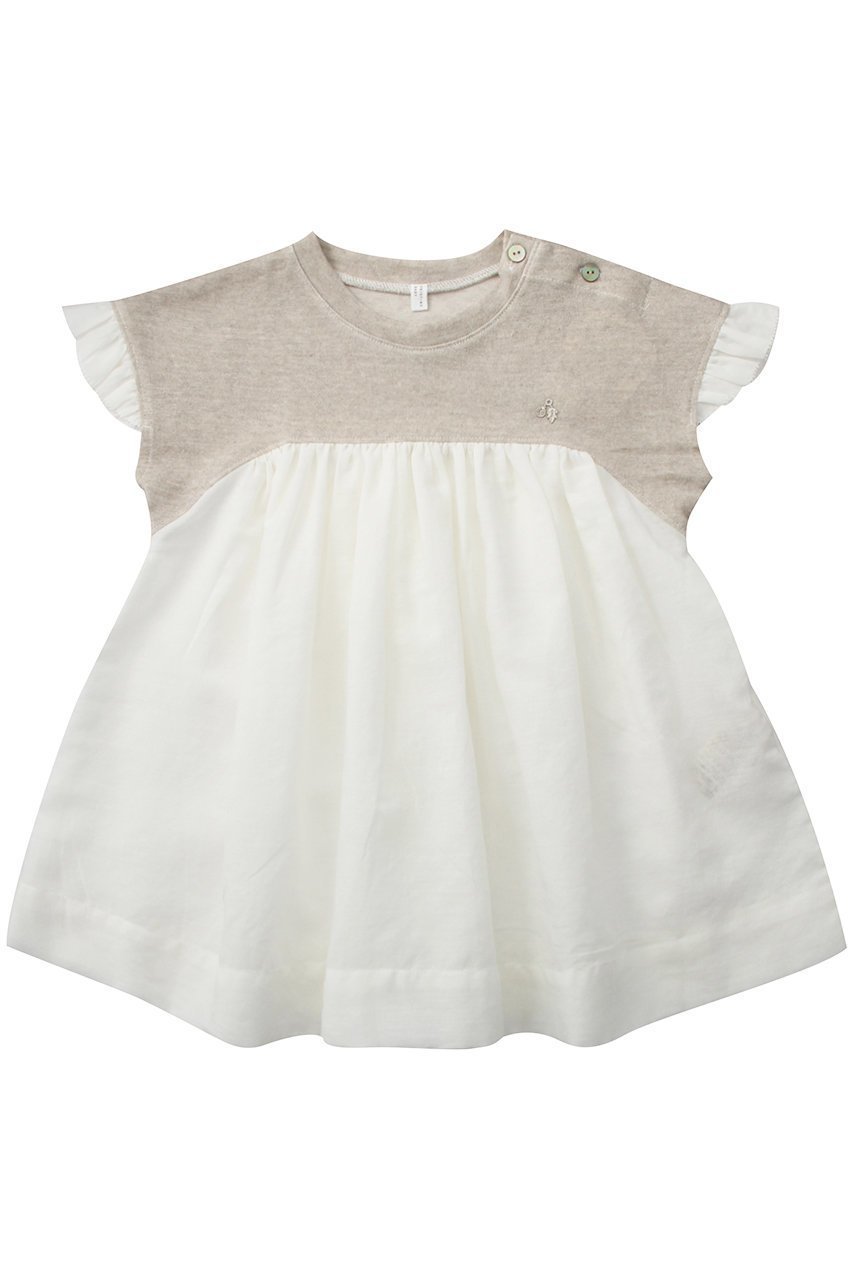 【プリスティン/PRISTINE / KIDS】の【KIDS】CLプレーティング切り替えOP 人気、トレンドファッション・服の通販 founy(ファニー) 　ファッション　Fashion　キッズファッション　Fashion for Kids　トップス・カットソー　Cut & Sew Tops　シルバー　Silver, Metallic Silver　チュニック　Tunic, Long Top　ドッキング　Docking, Mixed Material　フリル　Frill, Ruffle　ベビー　Baby, Babywear　モチーフ　Motif, Design Theme　リネン　Linen, Linen Fabric　 other-1|ID: prp329100003159363 ipo3291000000033666372