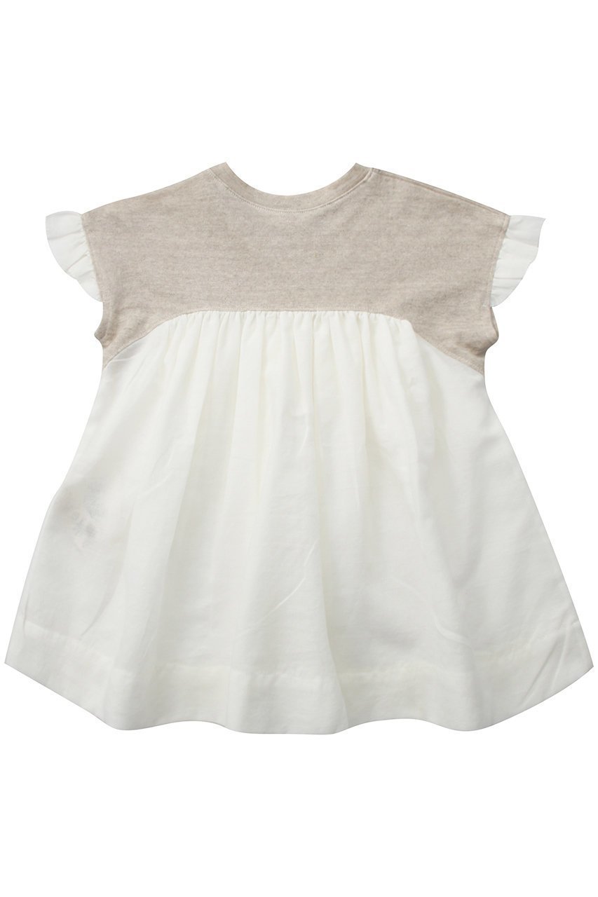 【プリスティン/PRISTINE / KIDS】の【KIDS】CLプレーティング切り替えOP 人気、トレンドファッション・服の通販 founy(ファニー) 　ファッション　Fashion　キッズファッション　Fashion for Kids　トップス・カットソー　Cut & Sew Tops　シルバー　Silver, Metallic Silver　チュニック　Tunic, Long Top　ドッキング　Docking, Mixed Material　フリル　Frill, Ruffle　ベビー　Baby, Babywear　モチーフ　Motif, Design Theme　リネン　Linen, Linen Fabric　other-2|ID: prp329100003159363 ipo3291000000033666378