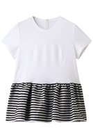 【ボーダーズ アット バルコニー/BORDERS at BALCONY】のペプラムTシャツ 人気、トレンドファッション・服の通販 founy(ファニー) ファッション Fashion レディースファッション Fashion for Women トップス・カットソー Cut & Sew Tops シャツ・ブラウス・オフィスカジュアル Elegant Blouses & Button-Ups ロングTシャツ・Tシャツ Longline T-Shirts & Tees カットソー・ベーシックTシャツ Cut-and-Sewn Tops / Stretch Tees & Basics ショート Short, Short Length シンプル Simple, Minimal スリーブ Sleeve, Long Sleeve / Short Sleeve フェミニン Feminine, Girly フリル Frill, Ruffle ペプラム Peplum, Flared Hem ボーダー Border, Stripe 定番 Standard, Basic Item |ID:prp329100003165974