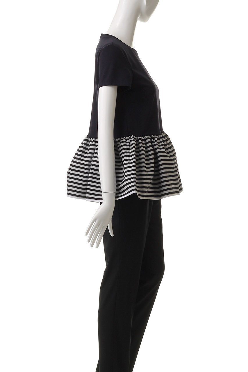 【ボーダーズ アット バルコニー/BORDERS at BALCONY】のペプラムTシャツ 人気、トレンドファッション・服の通販 founy(ファニー) 　ファッション　Fashion　レディースファッション　Fashion for Women　トップス・カットソー　Cut & Sew Tops　シャツ・ブラウス・オフィスカジュアル　Elegant Blouses & Button-Ups　ロングTシャツ・Tシャツ　Longline T-Shirts & Tees　カットソー・ベーシックTシャツ　Cut-and-Sewn Tops / Stretch Tees & Basics　ショート　Short, Short Length　シンプル　Simple, Minimal　スリーブ　Sleeve, Long Sleeve / Short Sleeve　フェミニン　Feminine, Girly　フリル　Frill, Ruffle　ペプラム　Peplum, Flared Hem　ボーダー　Border, Stripe　定番　Standard, Basic Item　other-3|ID: prp329100003165974 ipo3291000000036007003