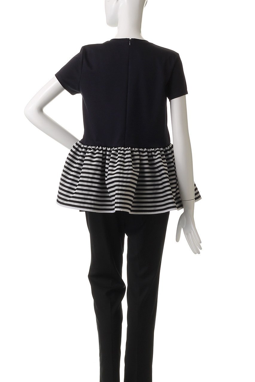 【ボーダーズ アット バルコニー/BORDERS at BALCONY】のペプラムTシャツ 人気、トレンドファッション・服の通販 founy(ファニー) 　ファッション　Fashion　レディースファッション　Fashion for Women　トップス・カットソー　Cut & Sew Tops　シャツ・ブラウス・オフィスカジュアル　Elegant Blouses & Button-Ups　ロングTシャツ・Tシャツ　Longline T-Shirts & Tees　カットソー・ベーシックTシャツ　Cut-and-Sewn Tops / Stretch Tees & Basics　ショート　Short, Short Length　シンプル　Simple, Minimal　スリーブ　Sleeve, Long Sleeve / Short Sleeve　フェミニン　Feminine, Girly　フリル　Frill, Ruffle　ペプラム　Peplum, Flared Hem　ボーダー　Border, Stripe　定番　Standard, Basic Item　other-4|ID: prp329100003165974 ipo3291000000036007004