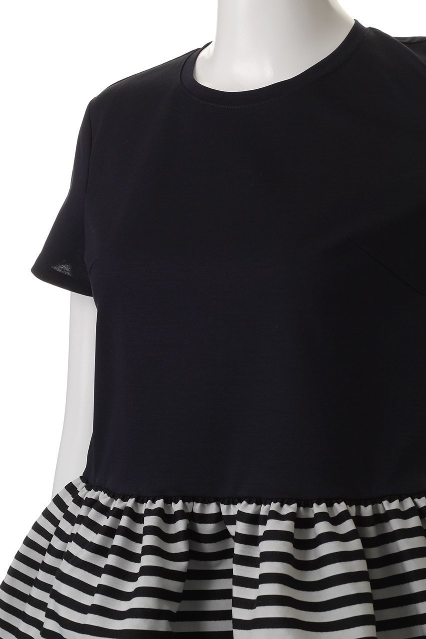 【ボーダーズ アット バルコニー/BORDERS at BALCONY】のペプラムTシャツ 大人の最旬トレンドファッション＆コーディネート founy(ファウニー) 　ファッション　Fashion　レディースファッション　Fashion for Women　トップス・カットソー　Cut & Sew Tops　シャツ・ブラウス・オフィスカジュアル　Elegant Blouses & Button-Ups　ロングTシャツ・Tシャツ　Longline T-Shirts & Tees　カットソー・ベーシックTシャツ　Cut-and-Sewn Tops / Stretch Tees & Basics　ショート　Short, Short Length　シンプル　Simple, Minimal　スリーブ　Sleeve, Long Sleeve / Short Sleeve　フェミニン　Feminine, Girly　フリル　Frill, Ruffle　ペプラム　Peplum, Flared Hem　ボーダー　Border, Stripe　定番　Standard, Basic Item　other-5|ID: prp329100003165974 ipo3291000000036975771