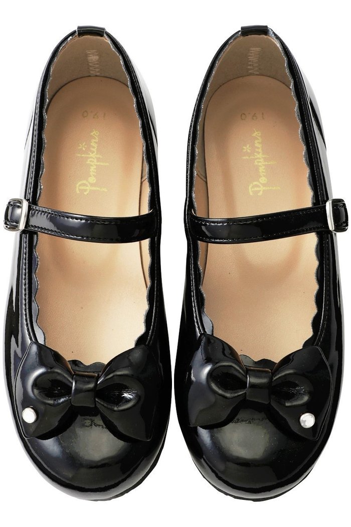 【ポプキンズ/POMPKINS / KIDS】の【KIDS】リボンストラップシューズ マットブラック 20 インテリア・キッズ・メンズ・レディースファッション・服の通販 founy(ファニー) https://founy.com/ ファッション Fashion キッズファッション Fashion for Kids シューズ Shoes, Footwear ストラップシューズ Strap Shoes, Mary Janes ストーン Stone, Gem-Like ソックス Socks, Hosiery フォーマル Formal, Dressy フリル Frill, Ruffle ラグジュアリー Luxury, Elegant リボン Ribbon, Bow ワンポイント One Point, Statement Accent |ID: prp329100003169315 ipo3291000000036191454