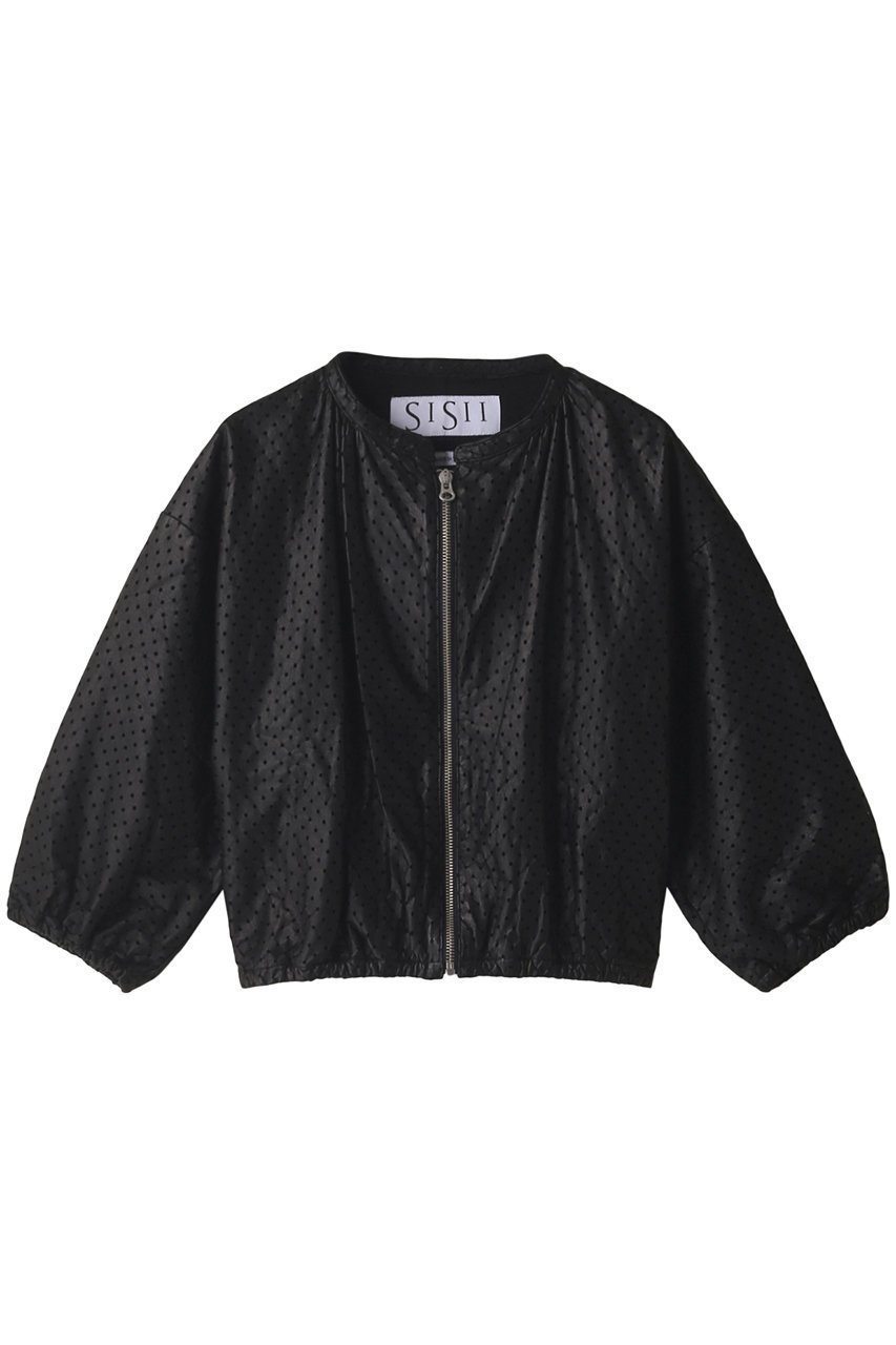 【シシ/sisii】のパンチングクロップドギャザージャケット インテリア・キッズ・メンズ・レディースファッション・服の通販 founy(ファニー) 　ファッション　Fashion　レディースファッション　Fashion for Women　アウター　Coat / Outerwear Collection　レディースジャケット・軽アウター　Jackets　カーディガン　Cardigan, Knitwear　シンプル　Simple, Minimal　ジャケット　Jacket, Outerwear　バルーン　Balloon, Balloon Silhouette　ブラック|ID: prp329100003169326 ipo3291000000032915832