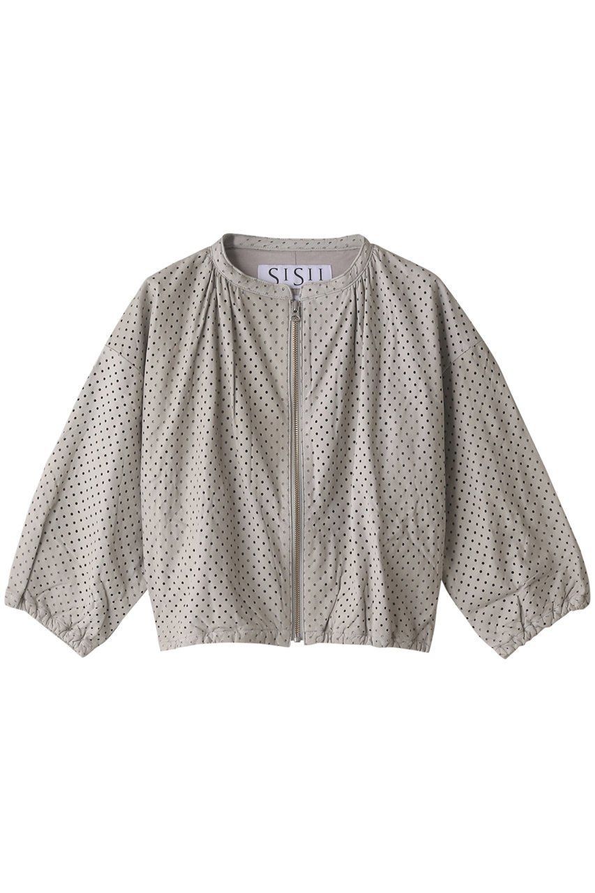 【シシ/sisii】のパンチングクロップドギャザージャケット インテリア・キッズ・メンズ・レディースファッション・服の通販 founy(ファニー) 　ファッション　Fashion　レディースファッション　Fashion for Women　アウター　Coat / Outerwear Collection　レディースジャケット・軽アウター　Jackets　カーディガン　Cardigan, Knitwear　シンプル　Simple, Minimal　ジャケット　Jacket, Outerwear　バルーン　Balloon, Balloon Silhouette　ダスティグレー|ID: prp329100003169326 ipo3291000000032915835