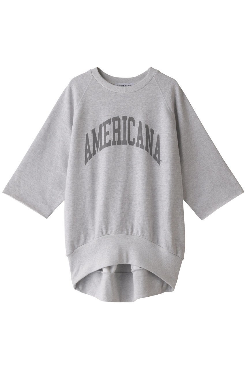 【アメリカーナ/Americana】の【ELLE SHOP限定】カットオフスリーブロゴスウェット インテリア・キッズ・メンズ・レディースファッション・服の通販 founy(ファニー) 　ファッション　Fashion　レディースファッション　WOMEN　トップス・カットソー　Tops/Tshirt　シャツ/ブラウス　Shirts/Blouses　パーカ　Sweats　ロング / Tシャツ　T-Shirts　スウェット　Sweat　カットソー　Cut and Sewn　カットオフ　ショート　スウェット　スリーブ　フロント　リラックス　杢グレー×スミクロプリント|ID: prp329100003176741 ipo3291000000021462939