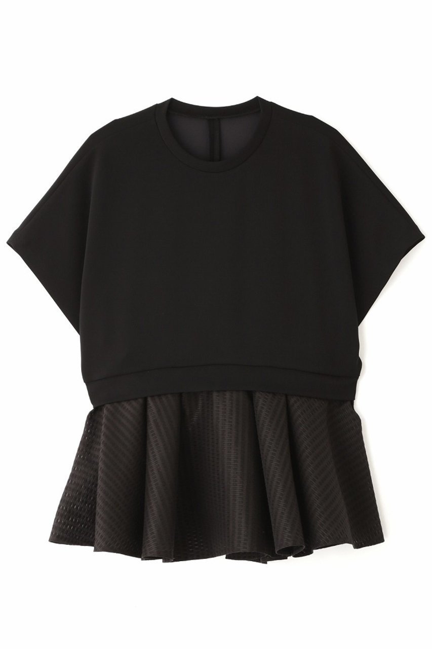 【アドーア/ADORE】のマットストレッチダンボールカットソー インテリア・キッズ・メンズ・レディースファッション・服の通販 founy(ファニー) 　ファッション　Fashion　レディースファッション　Fashion for Women　トップス・カットソー　Cut & Sew Tops　シャツ・ブラウス・オフィスカジュアル　Elegant Blouses & Button-Ups　ロングTシャツ・Tシャツ　Longline T-Shirts & Tees　カットソー・ベーシックTシャツ　Cut-and-Sewn Tops / Stretch Tees & Basics　カットソー　Cut and Sewn Top　ショート　Short, Short Length　ストレッチ　Stretch, Stretchy Fabric　スリーブ　Sleeve, Long Sleeve / Short Sleeve　ペプラム　Peplum, Flared Hem　メッシュ　Mesh, Net Fabric　再入荷　Restock / Back in Stock　ブラック|ID: prp329100003181834 ipo3291000000032989420