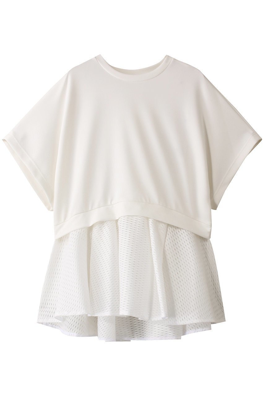 【アドーア/ADORE】のマットストレッチダンボールカットソー インテリア・キッズ・メンズ・レディースファッション・服の通販 founy(ファニー) 　ファッション　Fashion　レディースファッション　Fashion for Women　トップス・カットソー　Cut & Sew Tops　シャツ・ブラウス・オフィスカジュアル　Elegant Blouses & Button-Ups　ロングTシャツ・Tシャツ　Longline T-Shirts & Tees　カットソー・ベーシックTシャツ　Cut-and-Sewn Tops / Stretch Tees & Basics　カットソー　Cut and Sewn Top　ショート　Short, Short Length　ストレッチ　Stretch, Stretchy Fabric　スリーブ　Sleeve, Long Sleeve / Short Sleeve　ペプラム　Peplum, Flared Hem　メッシュ　Mesh, Net Fabric　再入荷　Restock / Back in Stock　ホワイト|ID: prp329100003181834 ipo3291000000032989421