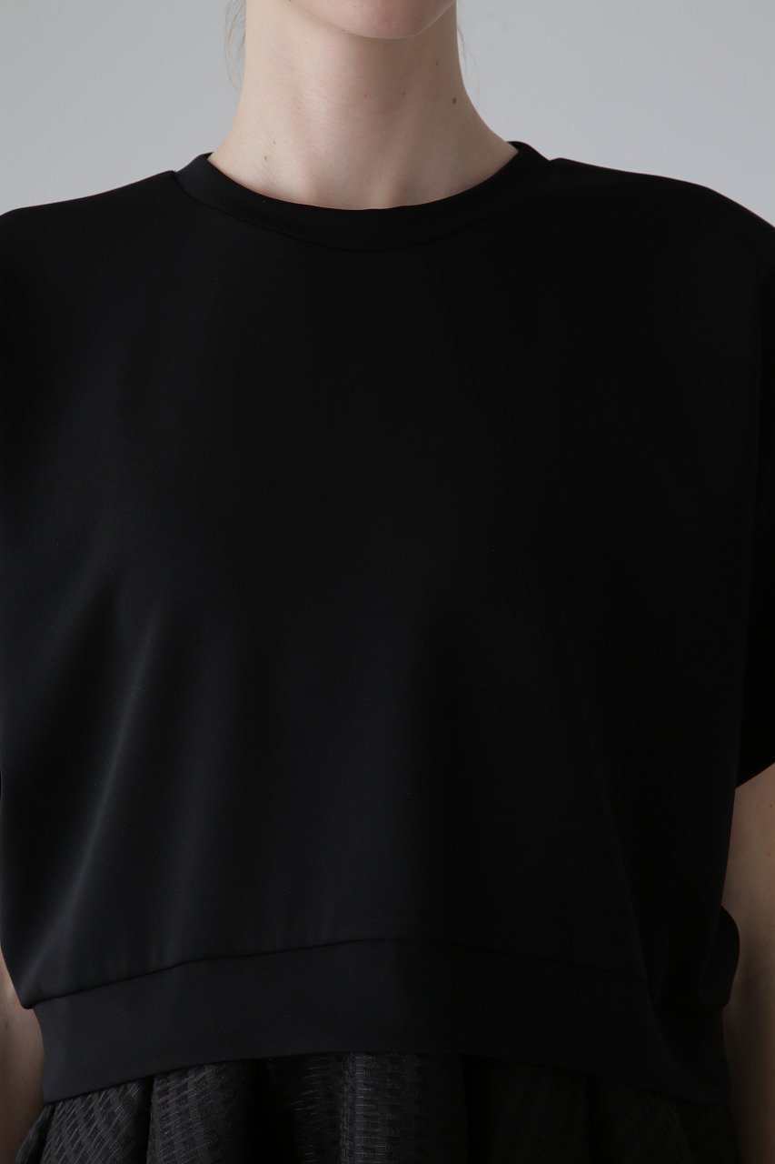 【アドーア/ADORE】のマットストレッチダンボールカットソー 人気、トレンドファッション・服の通販 founy(ファニー) 　ファッション　Fashion　レディースファッション　Fashion for Women　トップス・カットソー　Cut & Sew Tops　シャツ・ブラウス・オフィスカジュアル　Elegant Blouses & Button-Ups　ロングTシャツ・Tシャツ　Longline T-Shirts & Tees　カットソー・ベーシックTシャツ　Cut-and-Sewn Tops / Stretch Tees & Basics　カットソー　Cut and Sewn Top　ショート　Short, Short Length　ストレッチ　Stretch, Stretchy Fabric　スリーブ　Sleeve, Long Sleeve / Short Sleeve　ペプラム　Peplum, Flared Hem　メッシュ　Mesh, Net Fabric　other-2|ID: prp329100003181834 ipo3291000000033669044