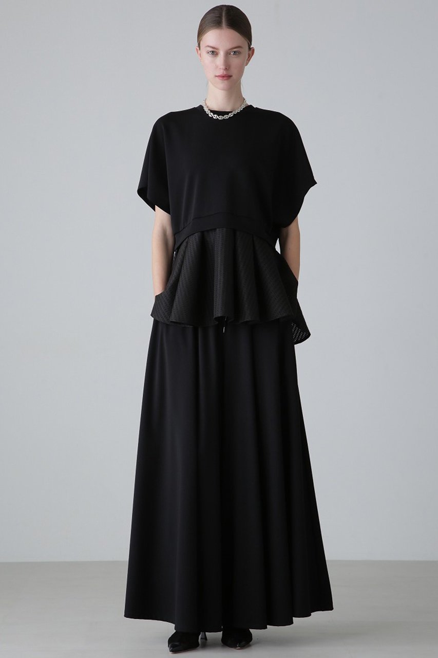 【アドーア/ADORE】のマットストレッチダンボールカットソー 人気、トレンドファッション・服の通販 founy(ファニー) 　ファッション　Fashion　レディースファッション　Fashion for Women　トップス・カットソー　Cut & Sew Tops　シャツ・ブラウス・オフィスカジュアル　Elegant Blouses & Button-Ups　ロングTシャツ・Tシャツ　Longline T-Shirts & Tees　カットソー・ベーシックTシャツ　Cut-and-Sewn Tops / Stretch Tees & Basics　カットソー　Cut and Sewn Top　ショート　Short, Short Length　ストレッチ　Stretch, Stretchy Fabric　スリーブ　Sleeve, Long Sleeve / Short Sleeve　ペプラム　Peplum, Flared Hem　メッシュ　Mesh, Net Fabric　other-8|ID: prp329100003181834 ipo3291000000033669051