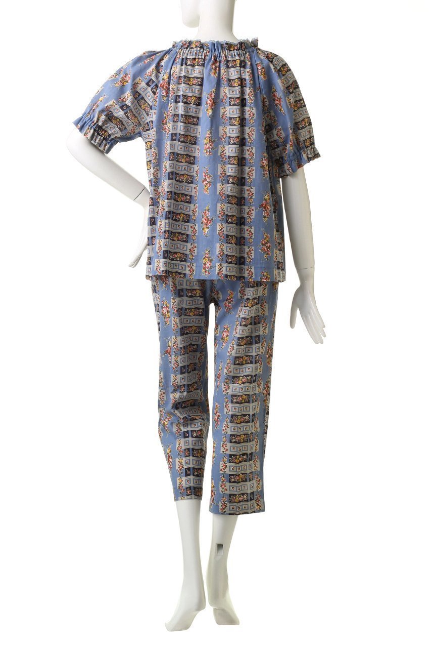 【イクコ/IKUKO】のシングルガーゼ花柄プリント五分袖パジャマ 人気、トレンドファッション・服の通販 founy(ファニー) 　ファッション　Fashion　レディースファッション　WOMEN　トップス・カットソー　Tops/Tshirt　花柄・フラワープリント・モチーフ　Flower Patterns　パジャマ　Pajamas　プリント　Print　リボン　Ribbon　レース　Race　エレガント 上品　Elegant　other-4|ID: prp329100003183602 ipo3291000000031414671