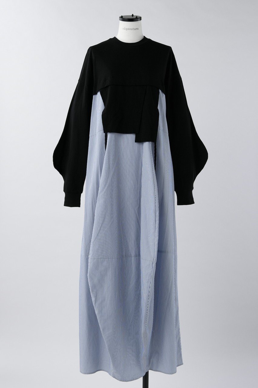 【ナゴンスタンス/nagonstans】のソフト天竺 CUT Combi DRS/ドレス 人気、トレンドファッション・服の通販 founy(ファニー) 　ファッション　Fashion　レディースファッション　Fashion for Women　ワンピース　Dresses　フォーマル・パーティードレス・結婚式用ドレス　Elegant & Casual Dresses　チュニック　Tunic Tops & Dresses　コンビ　Combo, Combination Style　チュニック　Tunic, Long Top　ドレス　Dress, One-Piece　ロング　Long, Long-Length　 other-1|ID: prp329100003188344 ipo3291000000032903364