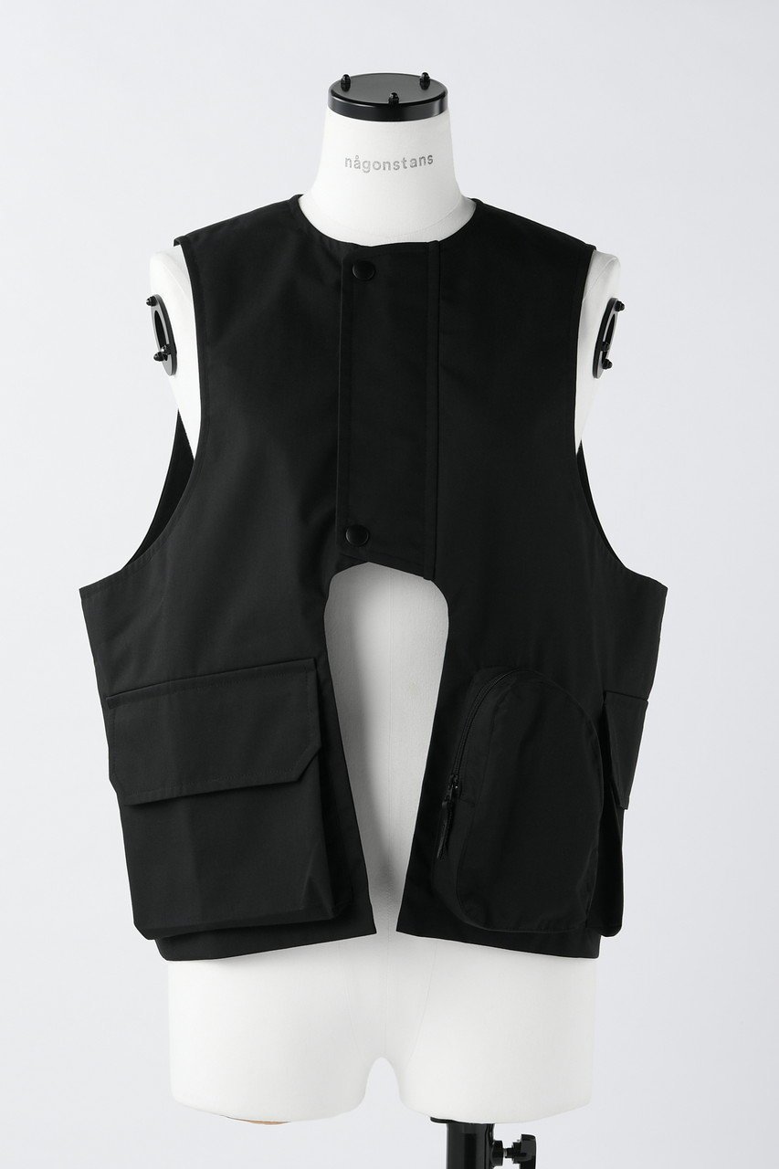 【ナゴンスタンス/nagonstans】のTCボンディング Pocket Vest/ベスト インテリア・キッズ・メンズ・レディースファッション・服の通販 founy(ファニー) 　ファッション　Fashion　レディースファッション　WOMEN　アウター　Coat Outerwear　ジャケット　Jackets　ジャケット　Jacket　ベスト　Vest　ボンディング　Bonding　ポケット　Pocket　Black|ID: prp329100003188357 ipo3291000000021515417