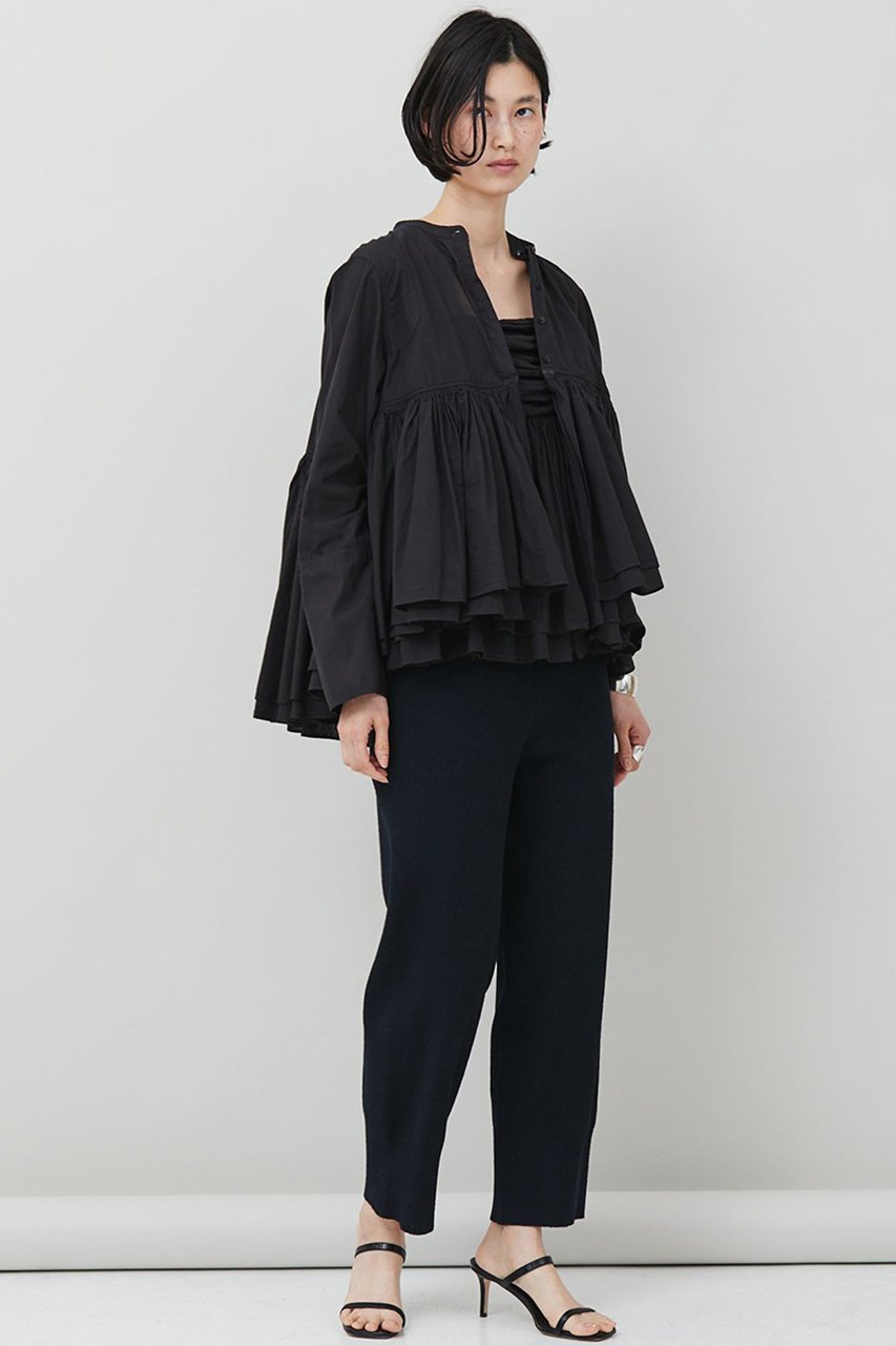 【カレンソロジー/Curensology】のレイヤードギャザーブラウス 人気、トレンドファッション・服の通販 founy(ファニー) 　ファッション　Fashion　レディースファッション　Fashion for Women　トップス・カットソー　Cut & Sew Tops　シャツ・ブラウス・オフィスカジュアル　Elegant Blouses & Button-Ups　ギャザー　Gathered, Ruffled　シンプル　Simple, Minimal　スリーブ　Sleeve, Long Sleeve / Short Sleeve　デニム　Denim, Jeans Material　バランス　Balance, Style Balance　ロング　Long, Long-Length　夏　Summer　春　Spring　S/S・春夏　SS, Spring/Summer, Warm Season　other-4|ID: prp329100003192833 ipo3291000000035653318