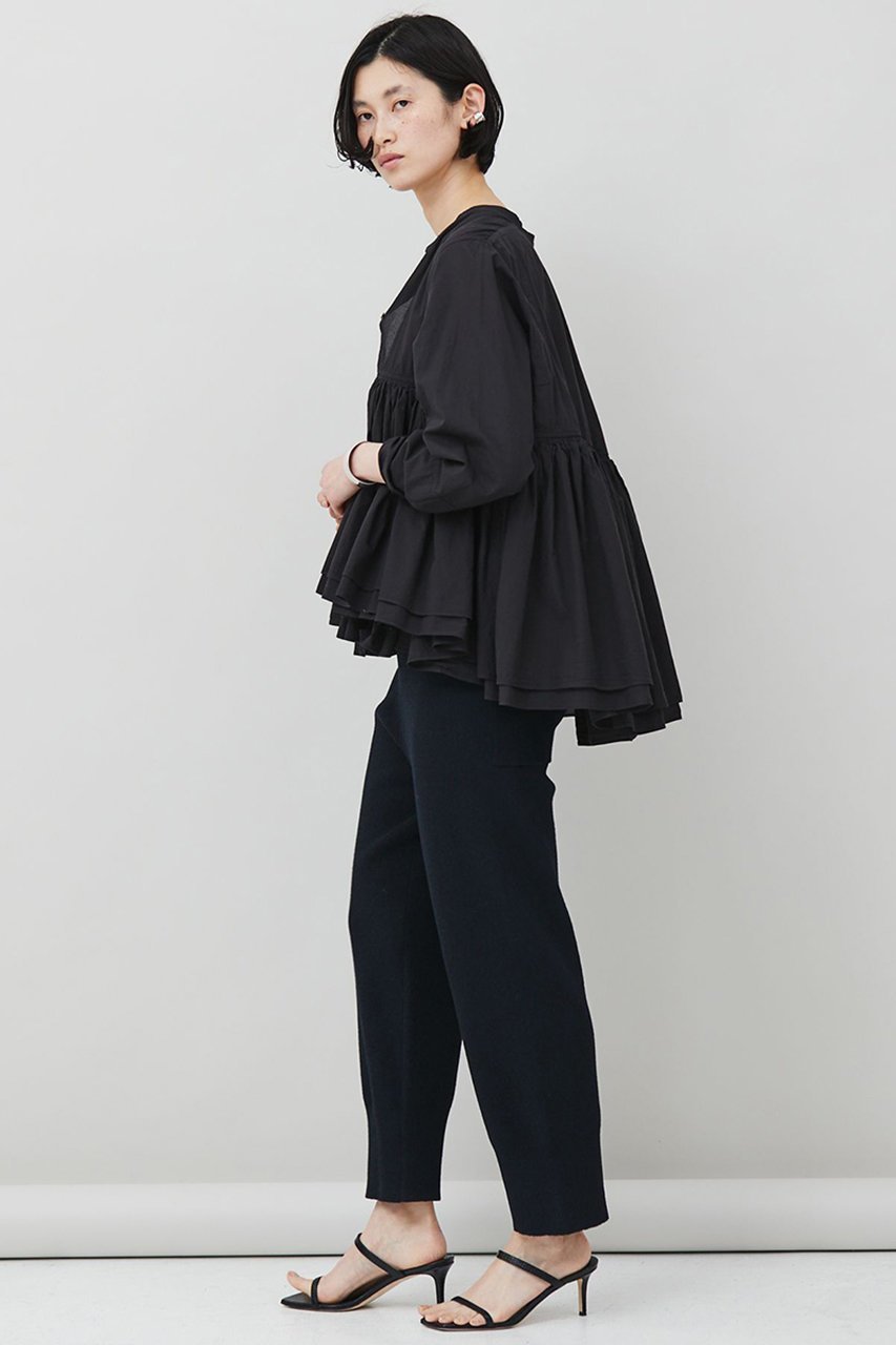 【カレンソロジー/Curensology】のレイヤードギャザーブラウス 人気、トレンドファッション・服の通販 founy(ファニー) 　ファッション　Fashion　レディースファッション　Fashion for Women　トップス・カットソー　Cut & Sew Tops　シャツ・ブラウス・オフィスカジュアル　Elegant Blouses & Button-Ups　ギャザー　Gathered, Ruffled　シンプル　Simple, Minimal　スリーブ　Sleeve, Long Sleeve / Short Sleeve　デニム　Denim, Jeans Material　バランス　Balance, Style Balance　ロング　Long, Long-Length　夏　Summer　春　Spring　S/S・春夏　SS, Spring/Summer, Warm Season　other-5|ID: prp329100003192833 ipo3291000000035653320