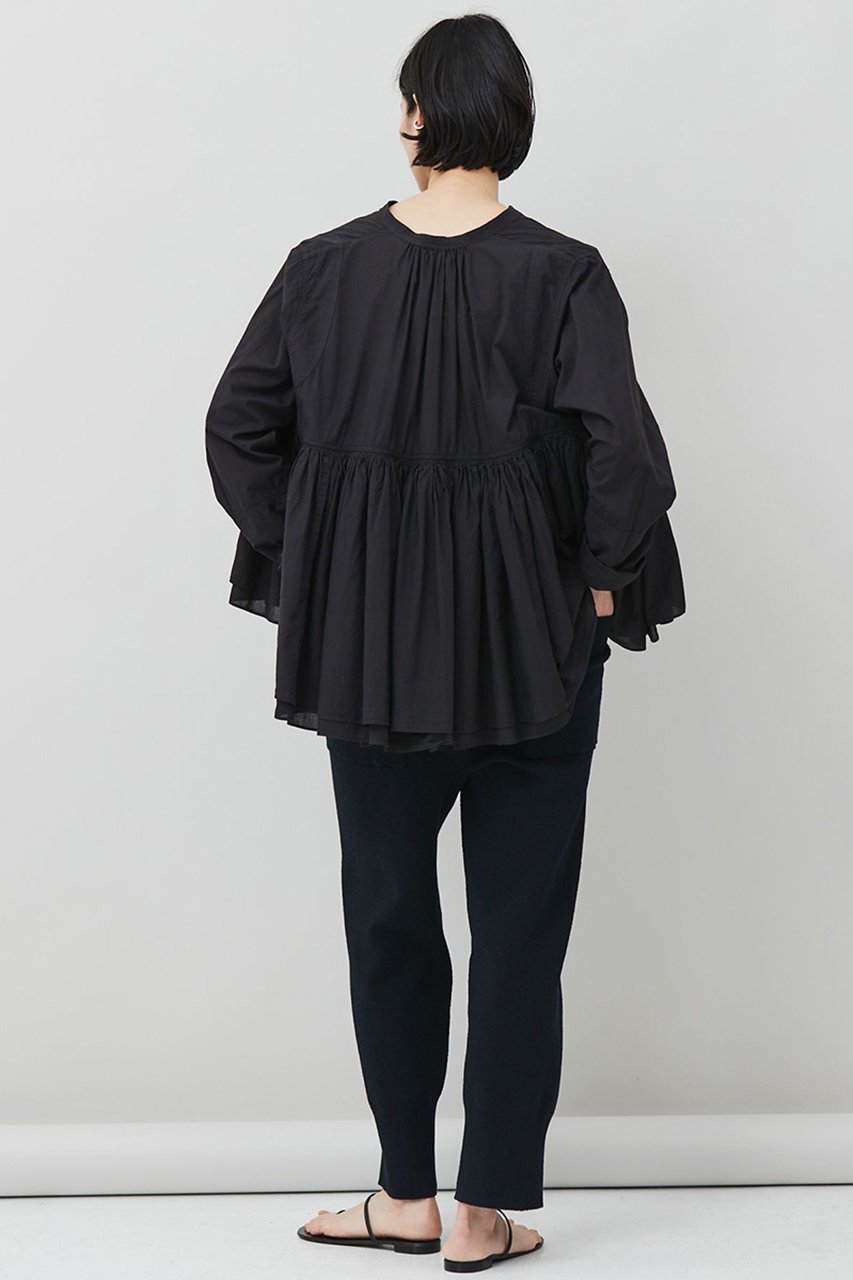 【カレンソロジー/Curensology】のレイヤードギャザーブラウス 人気、トレンドファッション・服の通販 founy(ファニー) 　ファッション　Fashion　レディースファッション　Fashion for Women　トップス・カットソー　Cut & Sew Tops　シャツ・ブラウス・オフィスカジュアル　Elegant Blouses & Button-Ups　ギャザー　Gathered, Ruffled　シンプル　Simple, Minimal　スリーブ　Sleeve, Long Sleeve / Short Sleeve　デニム　Denim, Jeans Material　バランス　Balance, Style Balance　ロング　Long, Long-Length　夏　Summer　春　Spring　S/S・春夏　SS, Spring/Summer, Warm Season　other-6|ID: prp329100003192833 ipo3291000000035653321