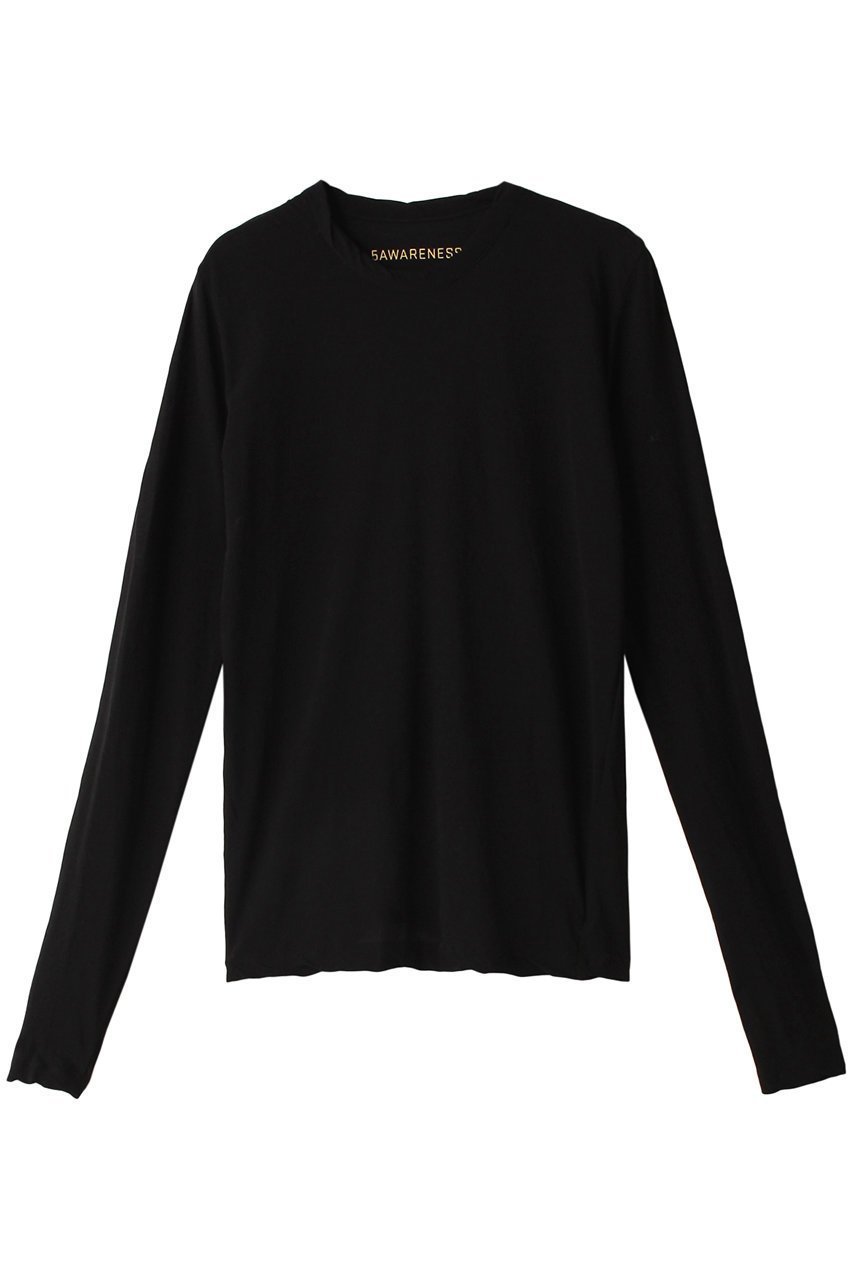 【カレンソロジー/Curensology】の5AWロングSLTシャツ インテリア・キッズ・メンズ・レディースファッション・服の通販 founy(ファニー) 　ファッション　Fashion　レディースファッション　Fashion for Women　トップス・カットソー　Cut & Sew Tops　シャツ・ブラウス・オフィスカジュアル　Elegant Blouses & Button-Ups　ロングTシャツ・Tシャツ　Longline T-Shirts & Tees　カットソー・ベーシックTシャツ　Cut-and-Sewn Tops / Stretch Tees & Basics　キャミソール　Camisole, Spaghetti Strap Top　シアー　Sheer, See-Through　シンプル　Simple, Minimal　スリーブ　Sleeve, Long Sleeve / Short Sleeve　トレンド　Trend, Trending Now　ロング　Long, Long-Length　再入荷　Restock / Back in Stock　長袖　Long Sleeve, Full Sleeve　ブラック|ID: prp329100003202272 ipo3291000000036993713