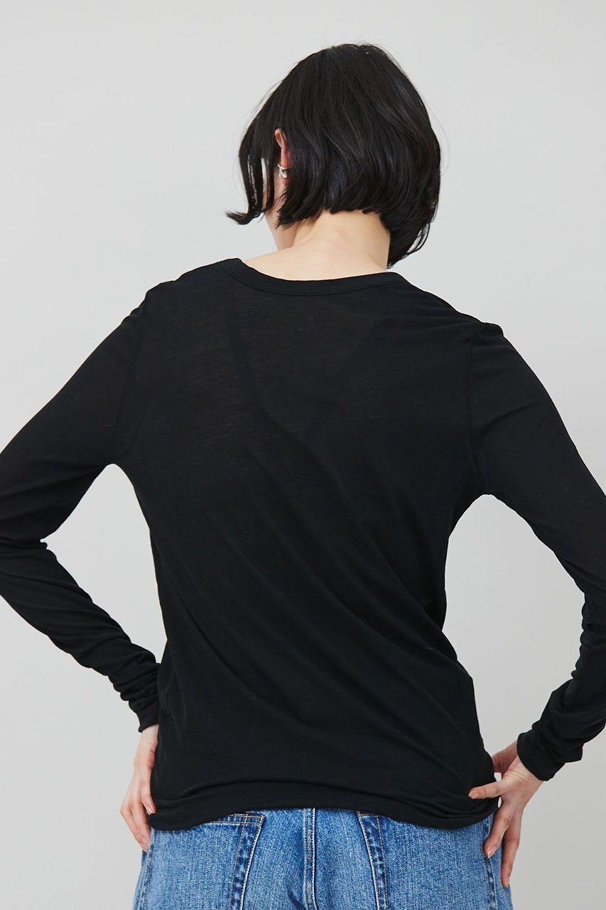 【カレンソロジー/Curensology】の5AWロングSLTシャツ 人気、トレンドファッション・服の通販 founy(ファニー) 　ファッション　Fashion　レディースファッション　Fashion for Women　トップス・カットソー　Cut & Sew Tops　シャツ・ブラウス・オフィスカジュアル　Elegant Blouses & Button-Ups　ロングTシャツ・Tシャツ　Longline T-Shirts & Tees　カットソー・ベーシックTシャツ　Cut-and-Sewn Tops / Stretch Tees & Basics　キャミソール　Camisole, Spaghetti Strap Top　シアー　Sheer, See-Through　シンプル　Simple, Minimal　スリーブ　Sleeve, Long Sleeve / Short Sleeve　トレンド　Trend, Trending Now　ロング　Long, Long-Length　再入荷　Restock / Back in Stock　長袖　Long Sleeve, Full Sleeve　other-7|ID: prp329100003202272 ipo3291000000036993725