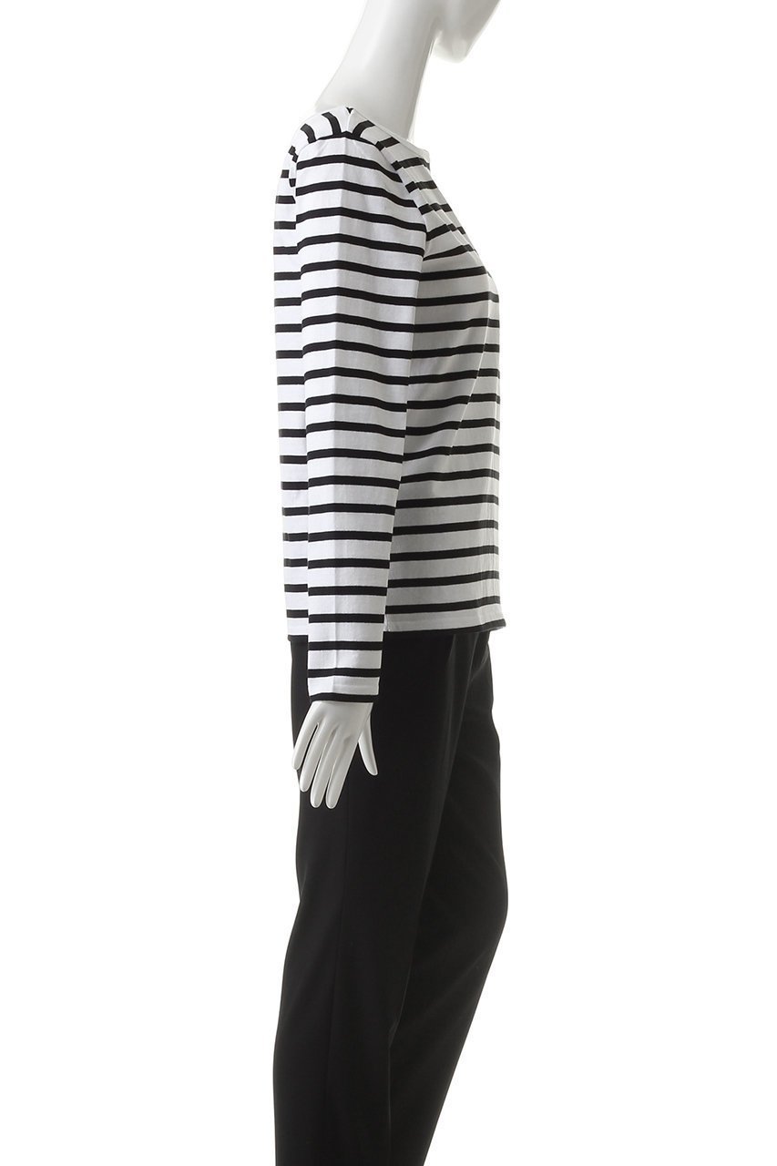 【エリオポール/heliopole】の【Le Minor】マドモアゼルバックVネックカットソー 人気、トレンドファッション・服の通販 founy(ファニー) 　ファッション　Fashion　レディースファッション　Fashion for Women　トップス・カットソー　Cut & Sew Tops　シャツ・ブラウス・オフィスカジュアル　Elegant Blouses & Button-Ups　ロングTシャツ・Tシャツ　Longline T-Shirts & Tees　カットソー・ベーシックTシャツ　Cut-and-Sewn Tops / Stretch Tees & Basics　Vネックトップス　V-Neck Tops / V-Cut Neckline Shirts　カットソー　Cut and Sewn Top　スリーブ　Sleeve, Long Sleeve / Short Sleeve　フェミニン　Feminine, Girly　フロント　Front, Front Design　ボーダー　Border, Stripe　ロング　Long, Long-Length　定番　Standard, Basic Item　other-3|ID: prp329100003202277 ipo3291000000032836023
