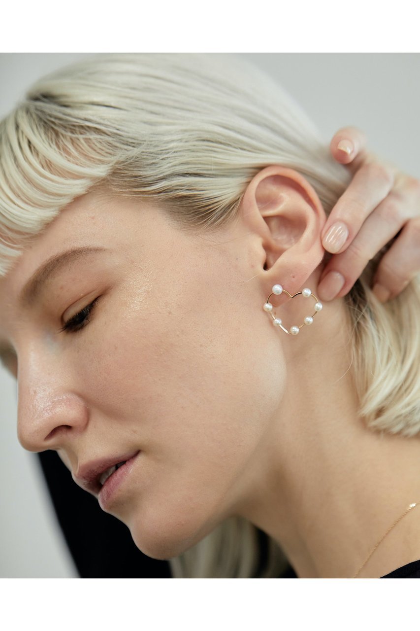 【ナチュラリジュエリ/NATURALI JEWELRY】のパールドットハートピアス 人気、トレンドファッション・服の通販 founy(ファニー) 　ファッション　Fashion　レディースファッション　Fashion for Women　ジュエリー　Jewelry　ファッションリング　Fashion Rings　イヤリング・フープ・ドロップタイプ　Hoop, Drop & Clip Earrings　イヤリング　Earrings　パーティ　Party, Party Style　パール　Pearl, Pearl Accent　フォルム　Silhouette, Form　フープ　Hoop, Hoop Earrings　other-3|ID: prp329100003202324 ipo3291000000035612343