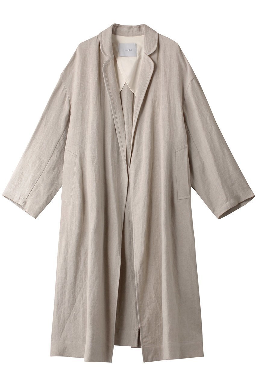 【エリオポール/heliopole】のDUNGAREES LINEN OVER COAT 人気、トレンドファッション・服の通販 founy(ファニー) 　ファッション　Fashion　レディースファッション　Fashion for Women　アウター　Coat / Outerwear Collection　コート・ロングコート・ピーコート　Long Coats, Peacoats & More　ガウン　Gown, Robe　フレンチ　French, French Style　ベーシック　Basic, Essential　リネン　Linen, Linen Fabric　ロング　Long, Long-Length　羽織　Haori, Light Jacket　 other-1|ID: prp329100003211924 ipo3291000000032919446