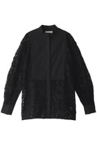 【エリオポール/heliopole】のレースシャツ w/starched bosom 人気、トレンドファッション・服の通販 founy(ファニー) ファッション Fashion レディースファッション Fashion for Women トップス・カットソー Cut & Sew Tops シャツ・ブラウス・オフィスカジュアル Elegant Blouses & Button-Ups コンビ Combo, Combination Style シアー Sheer, See-Through スリーブ Sleeve, Long Sleeve / Short Sleeve リーフ Leaf, Botanical Leaf レース Lace, Lace Fabric ロング Long, Long-Length thumbnail ブラック|ID: prp329100003217745 ipo3291000000036878363