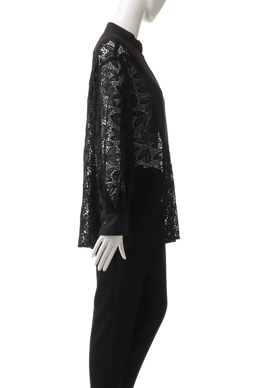 【エリオポール/heliopole】のレースシャツ w/starched bosom 人気、トレンドファッション・服の通販 founy(ファニー) 　ファッション　Fashion　レディースファッション　Fashion for Women　トップス・カットソー　Cut & Sew Tops　シャツ・ブラウス・オフィスカジュアル　Elegant Blouses & Button-Ups　コンビ　Combo, Combination Style　シアー　Sheer, See-Through　スリーブ　Sleeve, Long Sleeve / Short Sleeve　リーフ　Leaf, Botanical Leaf　レース　Lace, Lace Fabric　ロング　Long, Long-Length　other-3|ID: prp329100003217745 ipo3291000000036878365