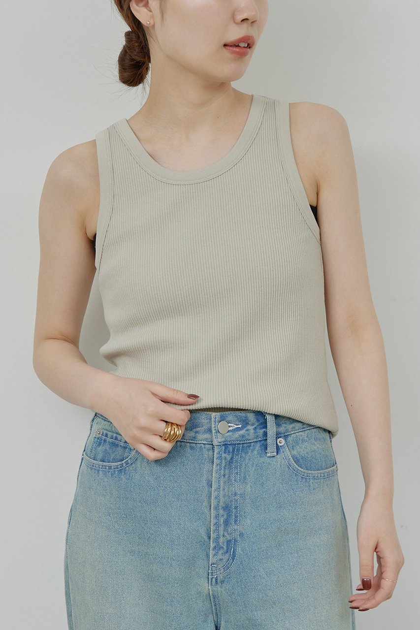 【ガリャルダガランテ/GALLARDAGALANTE】のリブタンクトップ 人気、トレンドファッション・服の通販 founy(ファニー) 　ファッション　Fashion　レディースファッション　Fashion for Women　トップス・カットソー　Cut & Sew Tops　キャミソール&ノースリーブ　Camisoles & Sleeveless Tops　シャツ・ブラウス・オフィスカジュアル　Elegant Blouses & Button-Ups　ロングTシャツ・Tシャツ　Longline T-Shirts & Tees　カットソー・ベーシックTシャツ　Cut-and-Sewn Tops / Stretch Tees & Basics　キャミソール　Camisole, Spaghetti Strap Top　シンプル　Simple, Minimal　タンク　Tank Top, Sleeveless Top　ベーシック　Basic, Essential　other-2|ID: prp329100003217762 ipo3291000000032810771