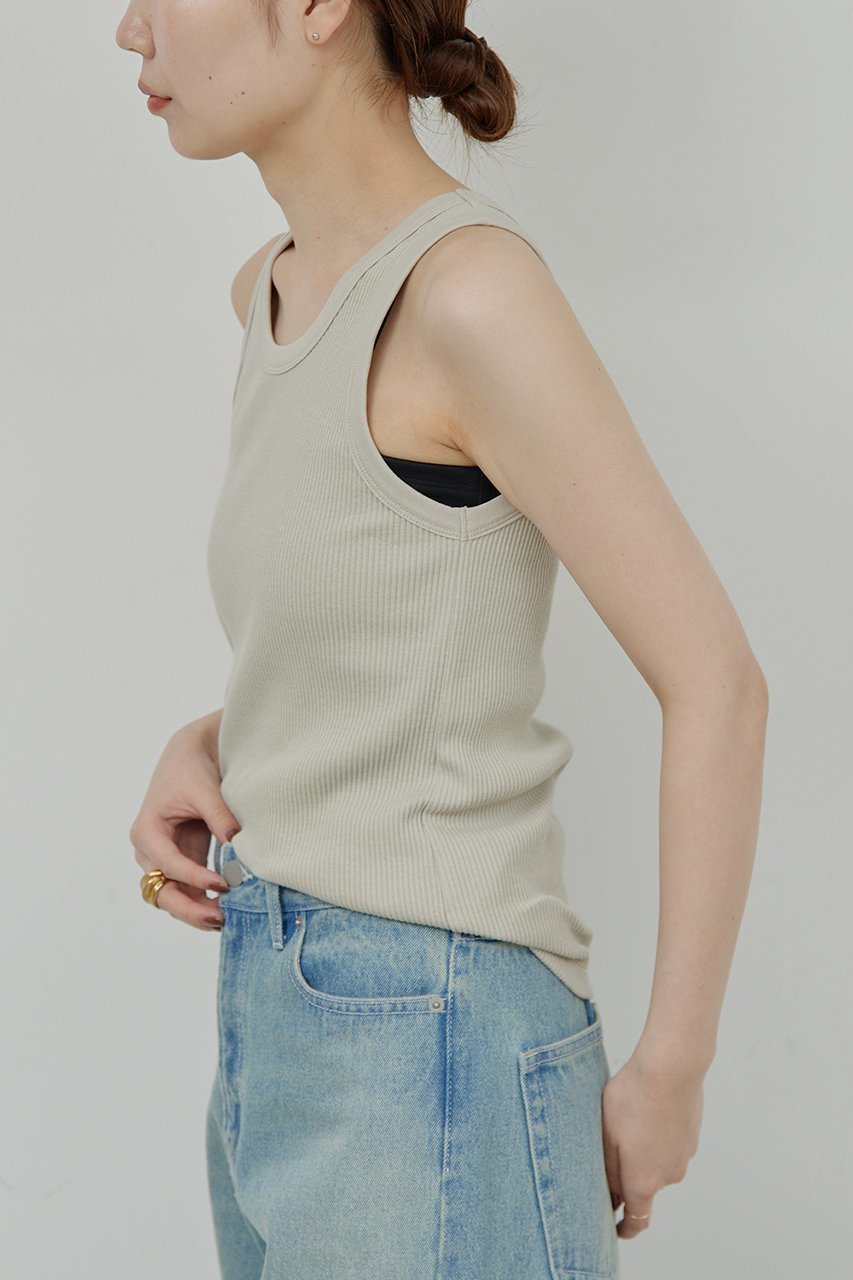 【ガリャルダガランテ/GALLARDAGALANTE】のリブタンクトップ 人気、トレンドファッション・服の通販 founy(ファニー) 　ファッション　Fashion　レディースファッション　Fashion for Women　トップス・カットソー　Cut & Sew Tops　キャミソール&ノースリーブ　Camisoles & Sleeveless Tops　シャツ・ブラウス・オフィスカジュアル　Elegant Blouses & Button-Ups　ロングTシャツ・Tシャツ　Longline T-Shirts & Tees　カットソー・ベーシックTシャツ　Cut-and-Sewn Tops / Stretch Tees & Basics　キャミソール　Camisole, Spaghetti Strap Top　シンプル　Simple, Minimal　タンク　Tank Top, Sleeveless Top　ベーシック　Basic, Essential　other-3|ID: prp329100003217762 ipo3291000000032810772