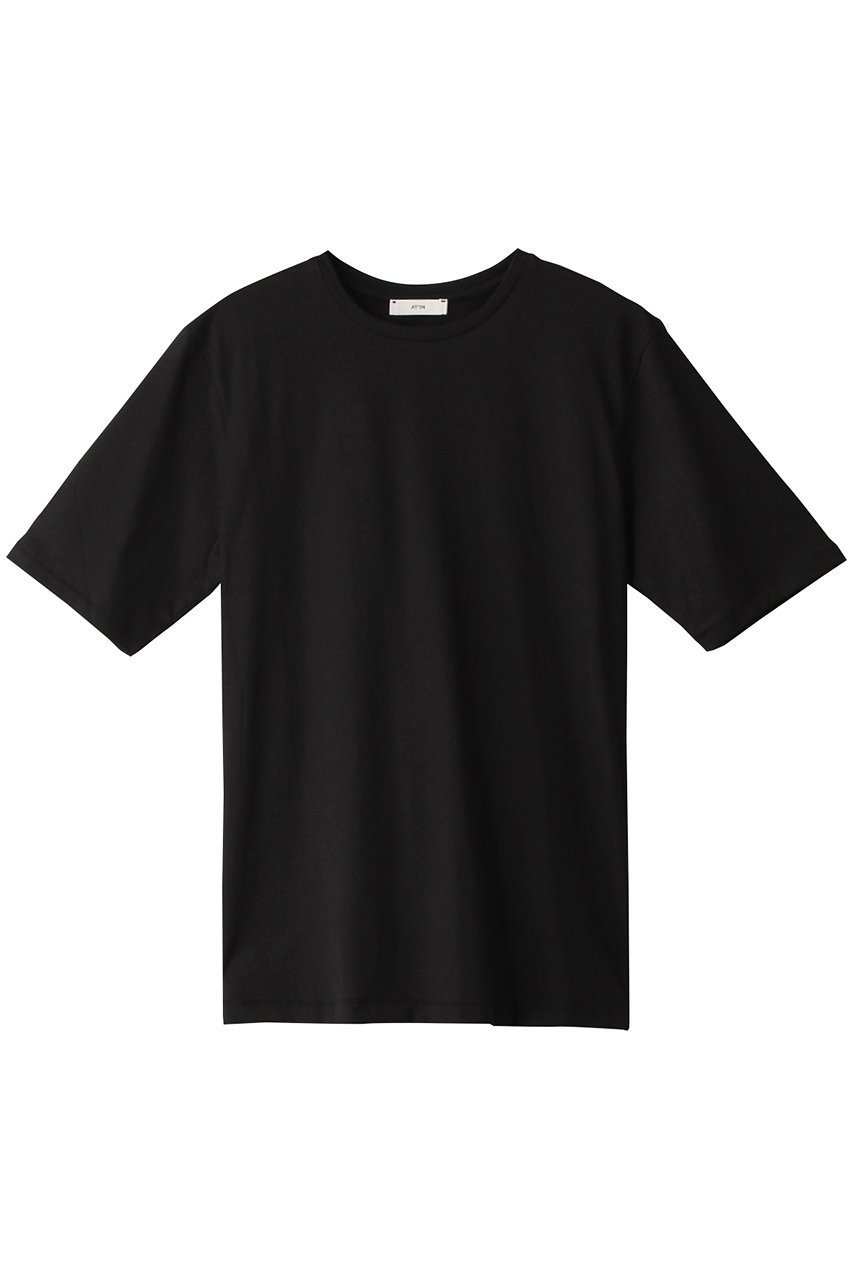 【エイトン/ATON】のSUVIN60/2 パーフェクトショートスリーブTシャツ インテリア・キッズ・メンズ・レディースファッション・服の通販 founy(ファニー) 　ファッション　Fashion　レディースファッション　WOMEN　トップス・カットソー　Tops/Tshirt　シャツ/ブラウス　Shirts/Blouses　ロング / Tシャツ　T-Shirts　カットソー　Cut and Sewn　インド　India　ショート　Short　ジャケット　Jacket　スリーブ　Sleeve　ブラック|ID: prp329100003217773 ipo3291000000021658296