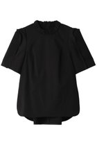 【ランバン オン ブルー/LANVIN en Bleu】のポンチギャザーネックブラウス 人気、トレンドファッション・服の通販 founy(ファニー) ファッション Fashion レディースファッション Fashion for Women トップス・カットソー Cut & Sew Tops シャツ・ブラウス・オフィスカジュアル Elegant Blouses & Button-Ups ギャザー Gathered, Ruffled ショート Short, Short Length スタンド Stand Collar, Upright Stand スリーブ Sleeve, Long Sleeve / Short Sleeve ハーフ Half, Half-Length ラウンド Round, Round Neck thumbnail ブラック|ID: prp329100003220823 ipo3291000000036060296