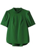 【ランバン オン ブルー/LANVIN en Bleu】のポンチギャザーネックブラウス グリーン|ID: prp329100003220823 ipo3291000000036402533