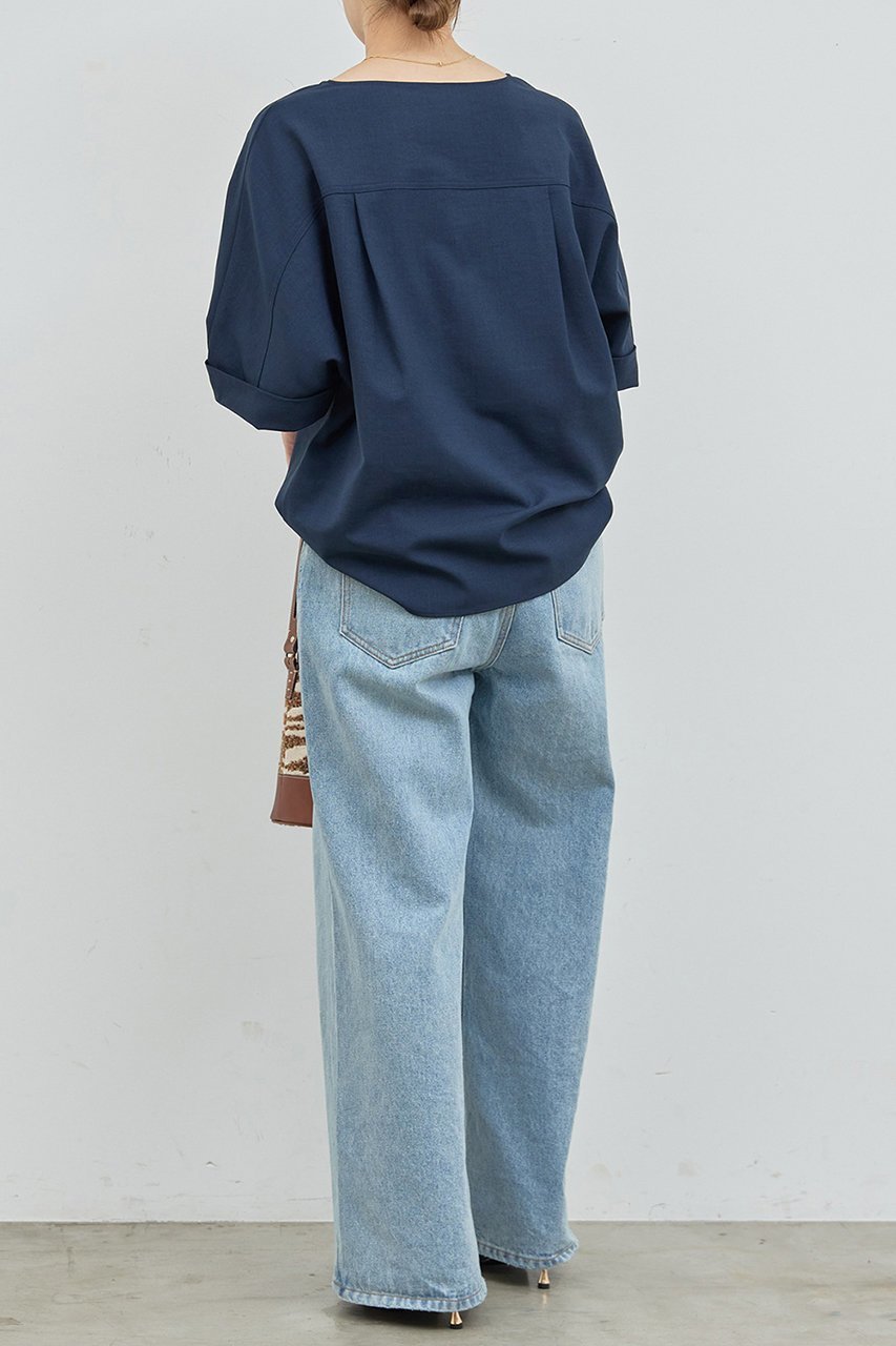【ガリャルダガランテ/GALLARDAGALANTE】のスキッパーブラウス 人気、トレンドファッション・服の通販 founy(ファニー) 　ファッション　Fashion　レディースファッション　WOMEN　トップス・カットソー　Tops/Tshirt　シャツ/ブラウス　Shirts/Blouses　ショート　Short　スキッパー　Skipper　スリーブ　Sleeve　デニム　Denim　ハーフ　Half　ビジネス 仕事 通勤　Business　夏　Summer　NEW・新作・新着・新入荷　New Arrivals　秋　Autumn/Fall　other-5|ID: prp329100003220833 ipo3291000000031961359