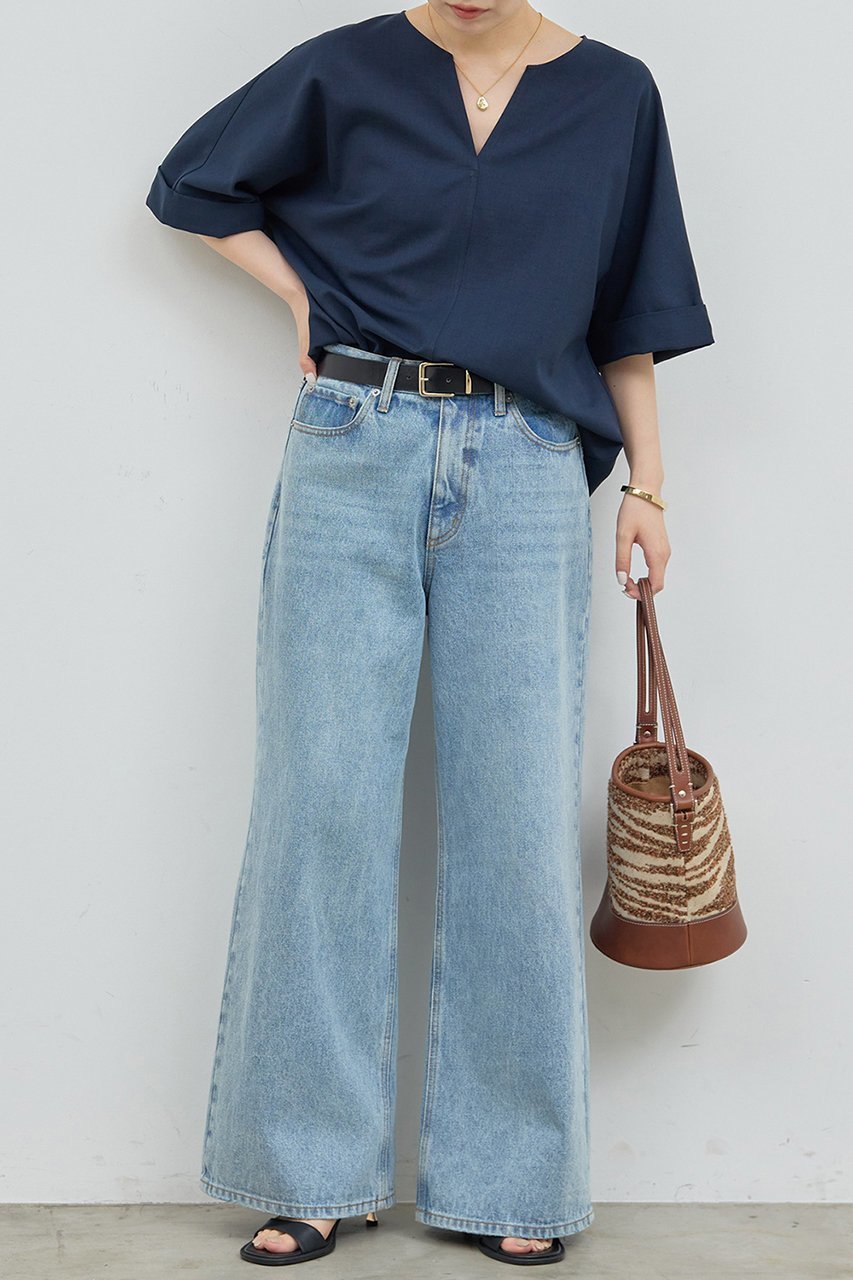 【ガリャルダガランテ/GALLARDAGALANTE】のスキッパーブラウス 人気、トレンドファッション・服の通販 founy(ファニー) 　ファッション　Fashion　レディースファッション　WOMEN　トップス・カットソー　Tops/Tshirt　シャツ/ブラウス　Shirts/Blouses　ショート　Short　スキッパー　Skipper　スリーブ　Sleeve　デニム　Denim　ハーフ　Half　ビジネス 仕事 通勤　Business　夏　Summer　NEW・新作・新着・新入荷　New Arrivals　秋　Autumn/Fall　other-6|ID: prp329100003220833 ipo3291000000031961360