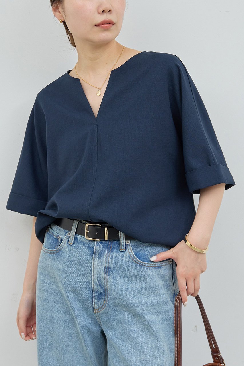 【ガリャルダガランテ/GALLARDAGALANTE】のスキッパーブラウス 人気、トレンドファッション・服の通販 founy(ファニー) 　ファッション　Fashion　レディースファッション　WOMEN　トップス・カットソー　Tops/Tshirt　シャツ/ブラウス　Shirts/Blouses　ショート　Short　スキッパー　Skipper　スリーブ　Sleeve　デニム　Denim　ハーフ　Half　ビジネス 仕事 通勤　Business　夏　Summer　NEW・新作・新着・新入荷　New Arrivals　秋　Autumn/Fall　other-7|ID: prp329100003220833 ipo3291000000031961361