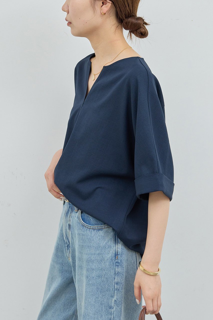 【ガリャルダガランテ/GALLARDAGALANTE】のスキッパーブラウス 人気、トレンドファッション・服の通販 founy(ファニー) 　ファッション　Fashion　レディースファッション　WOMEN　トップス・カットソー　Tops/Tshirt　シャツ/ブラウス　Shirts/Blouses　ショート　Short　スキッパー　Skipper　スリーブ　Sleeve　デニム　Denim　ハーフ　Half　ビジネス 仕事 通勤　Business　夏　Summer　NEW・新作・新着・新入荷　New Arrivals　秋　Autumn/Fall　other-8|ID: prp329100003220833 ipo3291000000031961362