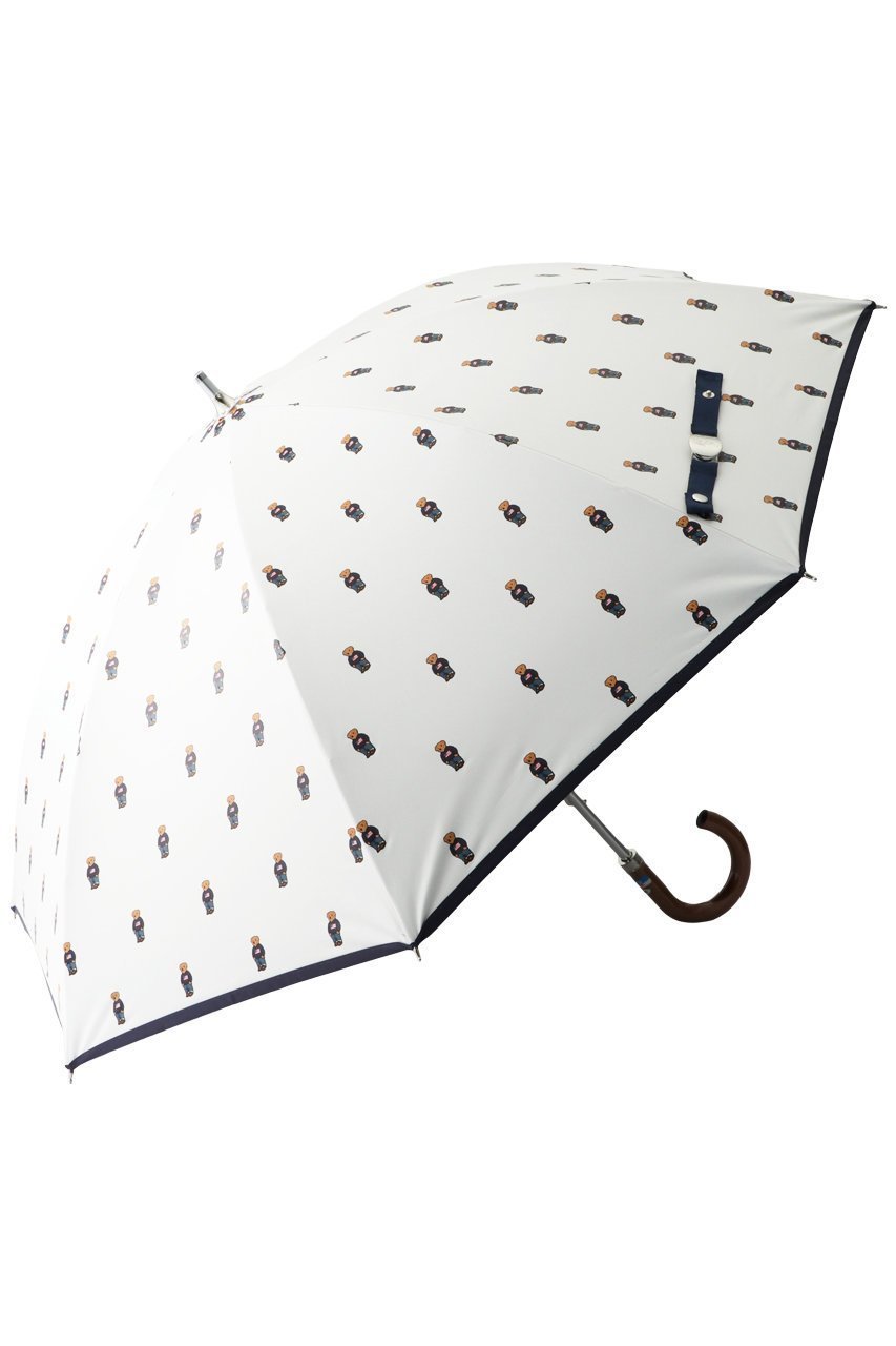 【ポロラルフローレン/POLO RALPH LAUREN】の晴雨兼用ベアプリントショート傘 インテリア・キッズ・メンズ・レディースファッション・服の通販 founy(ファニー) 　ファッション　Fashion　レディースファッション　Fashion for Women　レイングッズ・傘・晴雨兼用傘　Umbrellas & Rain Gear　シルバー　Silver, Metallic Silver　トリミング　Trimming, Decorative Edge　ドット　Polka Dot, Dot Pattern　ハンカチ　Handkerchief, Hanky　プリント　Print, Printed Pattern　プレート　Plate, Dish　傘　Umbrella, Parasol　夏　Summer　春　Spring　S/S・春夏　SS, Spring/Summer, Warm Season　時計　Watch, Wristwatch　オフ×ネイビー|ID: prp329100003223999 ipo3291000000032864012
