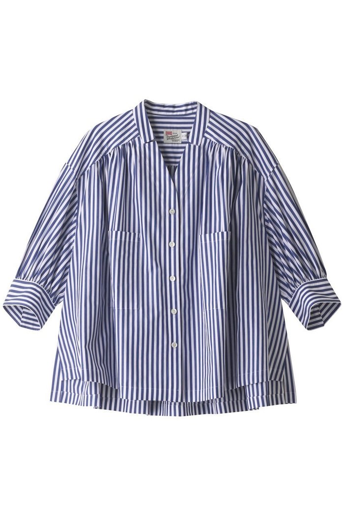 【エリオポール/heliopole】の【Traditional Weatherwear】ギャザースタンドカラーシャツ インテリア・キッズ・メンズ・レディースファッション・服の通販 founy(ファウニー) https://founy.com/ ファッション Fashion レディースファッション Fashion for Women トップス・カットソー Cut & Sew Tops シャツ・ブラウス・オフィスカジュアル Elegant Blouses & Button-Ups ギャザー Gathered, Ruffled スキッパー Skipper, Open Collar ストライプ Stripe, Striped Pattern スリット Slit, Slit Detail スリーブ Sleeve, Long Sleeve / Short Sleeve ロング Long, Long-Length |ID: prp329100003224040 ipo3291000000036878368