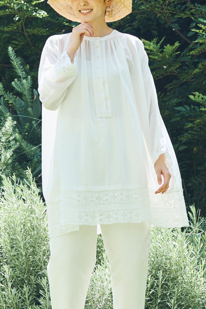 【プリスティン/PRISTINE】のカルゼレースギャザーチュニック 人気、トレンドファッション・服の通販 founy(ファニー) 　ファッション　Fashion　レディースファッション　Fashion for Women　ワンピース　Dresses　チュニック　Tunic Tops & Dresses　チュニック　Tunic, Long Top　レース　Lace, Lace Fabric　今季　This Season, Current Season　春　Spring　other-6|ID: prp329100003224066 ipo3291000000032903496