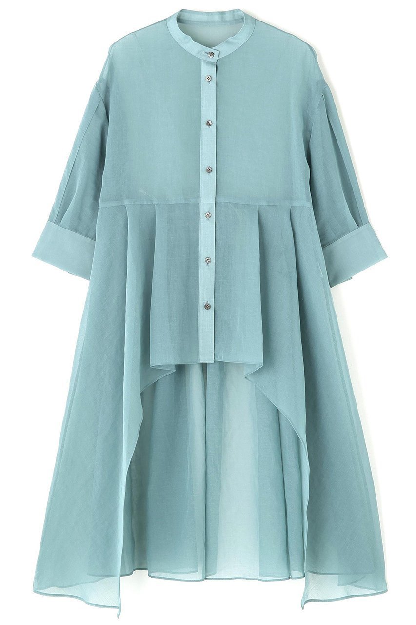 【アドーア/ADORE】のソフトオーガンジーブラウス インテリア・キッズ・メンズ・レディースファッション・服の通販 founy(ファニー) 　ファッション　Fashion　レディースファッション　Fashion for Women　トップス・カットソー　Cut & Sew Tops　シャツ・ブラウス・オフィスカジュアル　Elegant Blouses & Button-Ups　オーガンジー　Organza Fabric　キュロット　Culottes, Wide Shorts　ショート　Short, Short Length　ストレート　Straight, Straight Cut　スリーブ　Sleeve, Long Sleeve / Short Sleeve　タイトスカート　Pencil Skirt, Tight Skirt　ロング　Long, Long-Length　ブルー|ID: prp329100003226924 ipo3291000000036722198