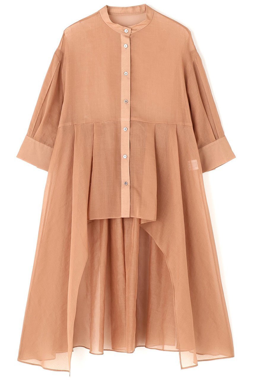 【アドーア/ADORE】のソフトオーガンジーブラウス インテリア・キッズ・メンズ・レディースファッション・服の通販 founy(ファニー) 　ファッション　Fashion　レディースファッション　Fashion for Women　トップス・カットソー　Cut & Sew Tops　シャツ・ブラウス・オフィスカジュアル　Elegant Blouses & Button-Ups　オーガンジー　Organza Fabric　キュロット　Culottes, Wide Shorts　ショート　Short, Short Length　ストレート　Straight, Straight Cut　スリーブ　Sleeve, Long Sleeve / Short Sleeve　タイトスカート　Pencil Skirt, Tight Skirt　ロング　Long, Long-Length　ブラウン|ID: prp329100003226924 ipo3291000000036722199