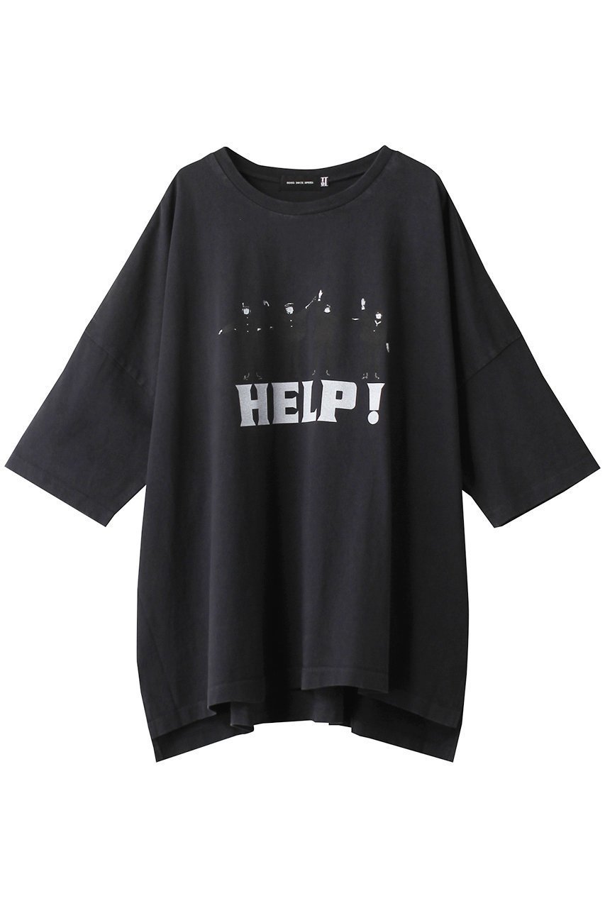 【ローズバッド/ROSE BUD】の【GOOD ROCK SPEED】HELP! Tシャツ 人気、トレンドファッション・服の通販 founy(ファニー) 　ファッション　Fashion　レディースファッション　WOMEN　トップス・カットソー　Tops/Tshirt　シャツ/ブラウス　Shirts/Blouses　ロング / Tシャツ　T-Shirts　カットソー　Cut and Sewn　ショート　Short　スリット　Slit　スリーブ　Sleeve　プリント　Print　モノトーン　Monotone　 other-1|ID: prp329100003233537 ipo3291000000021722563