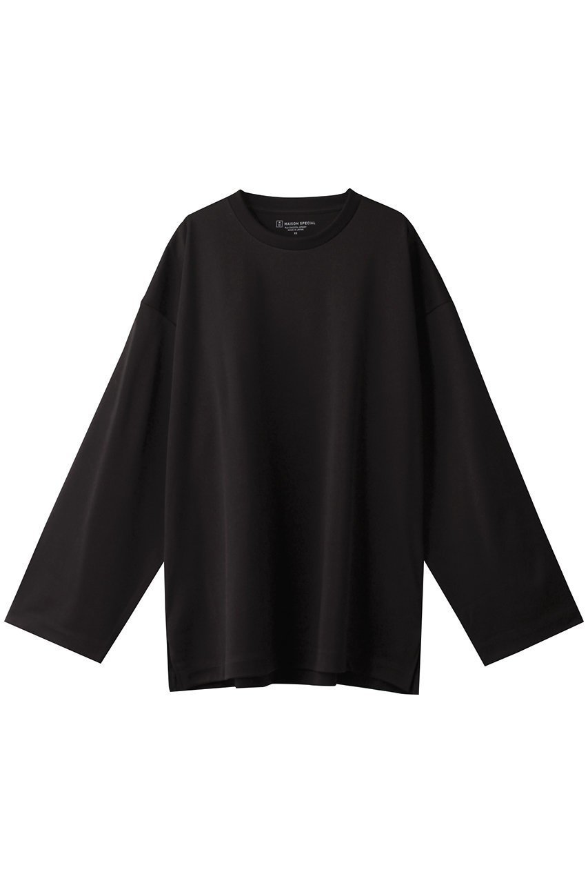 【メゾンスペシャル/MAISON SPECIAL】の【UNISEX】PLAスムース プライムオーバークルーネックL/S インテリア・キッズ・メンズ・レディースファッション・服の通販 founy(ファニー) 　ファッション　Fashion　レディースファッション　WOMEN　トップス・カットソー　Tops/Tshirt　シャツ/ブラウス　Shirts/Blouses　ロング / Tシャツ　T-Shirts　カットソー　Cut and Sewn　ユニセックス　Unisex　インナー　Inner　ショルダー　Shoulder　スリーブ　Sleeve　ドロップ　Drop　ロング　Long　BLK(ブラック)|ID: prp329100003237823 ipo3291000000029987928