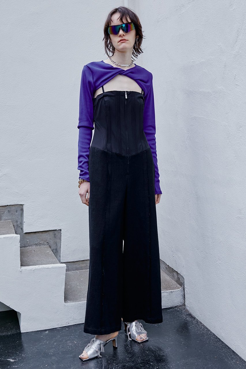 【プランク プロジェクト/PRANK PROJECT】のツイストボレロトップ / Twisted Bolero Top 人気、トレンドファッション・服の通販 founy(ファニー) 　ファッション　Fashion　レディースファッション　Fashion for Women　アウター　Coat / Outerwear Collection　ボレロ・ショート丈ジャケット / ドレス羽織りに　Boleros & Short Jackets　トップス・カットソー　Cut & Sew Tops　シャツ・ブラウス・オフィスカジュアル　Elegant Blouses & Button-Ups　ロングTシャツ・Tシャツ　Longline T-Shirts & Tees　カットソー・ベーシックTシャツ　Cut-and-Sewn Tops / Stretch Tees & Basics　アシンメトリー　Asymmetrical Style　キャミ　Camisole, Cami Top　スリーブ　Sleeve, Long Sleeve / Short Sleeve　タンク　Tank Top, Sleeveless Top　ツイスト　Tweed, Tweed Fabric　フィット　Fit, Slim Fit　フロント　Front, Front Design　プレート　Plate, Dish　ボレロ　Bolero, Short Cardigan　メタル　Metal, Metal Parts　ロング　Long, Long-Length　夏　Summer　other-6|ID: prp329100003248073 ipo3291000000032853266