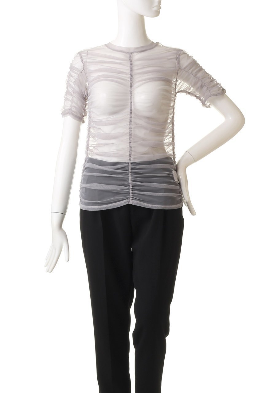 【プランク プロジェクト/PRANK PROJECT】のシースルーギャザーレイヤードトップ / See-Through Gathered Layered Top 人気、トレンドファッション・服の通販 founy(ファニー) 　ファッション　Fashion　レディースファッション　Fashion for Women　トップス・カットソー　Cut & Sew Tops　シャツ・ブラウス・オフィスカジュアル　Elegant Blouses & Button-Ups　ロングTシャツ・Tシャツ　Longline T-Shirts & Tees　カットソー・ベーシックTシャツ　Cut-and-Sewn Tops / Stretch Tees & Basics　インナー　Innerwear　カットソー　Cut and Sewn Top　シアー　Sheer, See-Through　ショート　Short, Short Length　スリーブ　Sleeve, Long Sleeve / Short Sleeve　タンブラー　Tumbler, Travel Mug　チュール　Tulip, Tulip Motif　夏　Summer　other-7|ID: prp329100003248080 ipo3291000000032851302