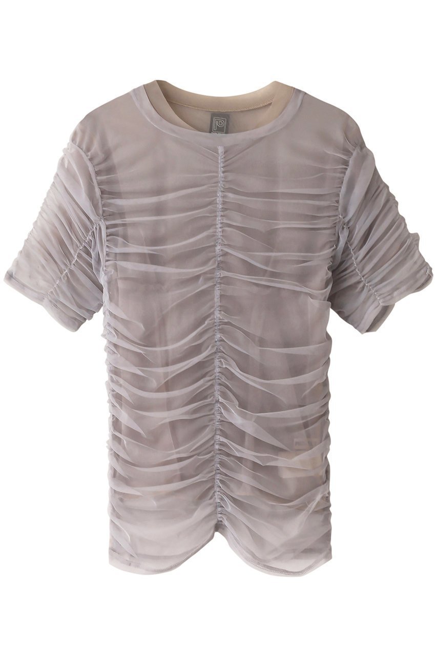 【プランク プロジェクト/PRANK PROJECT】のシースルーギャザーレイヤードトップ / See-Through Gathered Layered Top 人気、トレンドファッション・服の通販 founy(ファニー) 　ファッション　Fashion　レディースファッション　Fashion for Women　トップス・カットソー　Cut & Sew Tops　シャツ・ブラウス・オフィスカジュアル　Elegant Blouses & Button-Ups　ロングTシャツ・Tシャツ　Longline T-Shirts & Tees　カットソー・ベーシックTシャツ　Cut-and-Sewn Tops / Stretch Tees & Basics　インナー　Innerwear　カットソー　Cut and Sewn Top　シアー　Sheer, See-Through　ショート　Short, Short Length　スリーブ　Sleeve, Long Sleeve / Short Sleeve　タンブラー　Tumbler, Travel Mug　チュール　Tulip, Tulip Motif　夏　Summer　 other-1|ID: prp329100003248080 ipo3291000000035837479